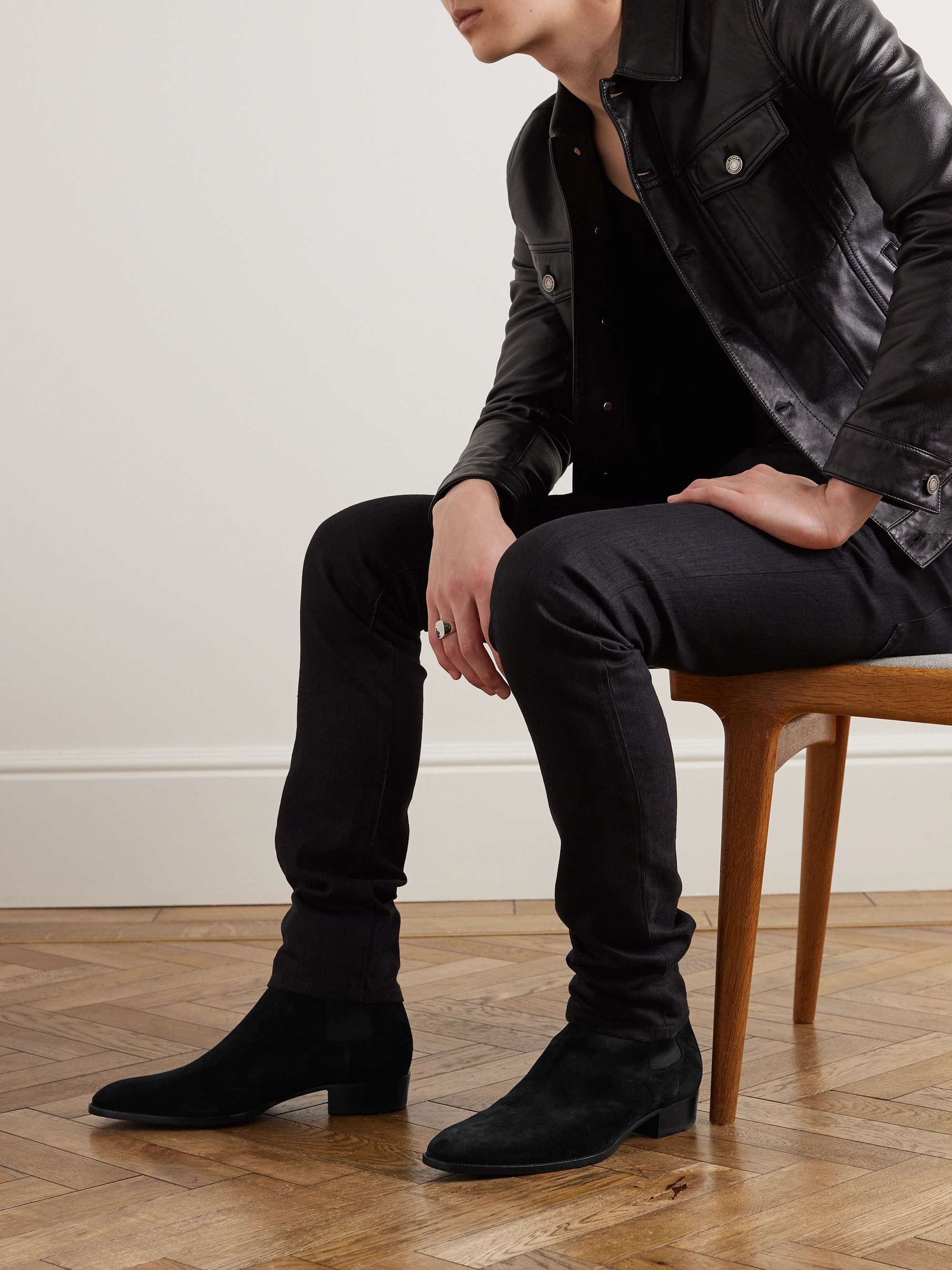 SAINT LAURENT Wyatt Suede Chelsea Boots