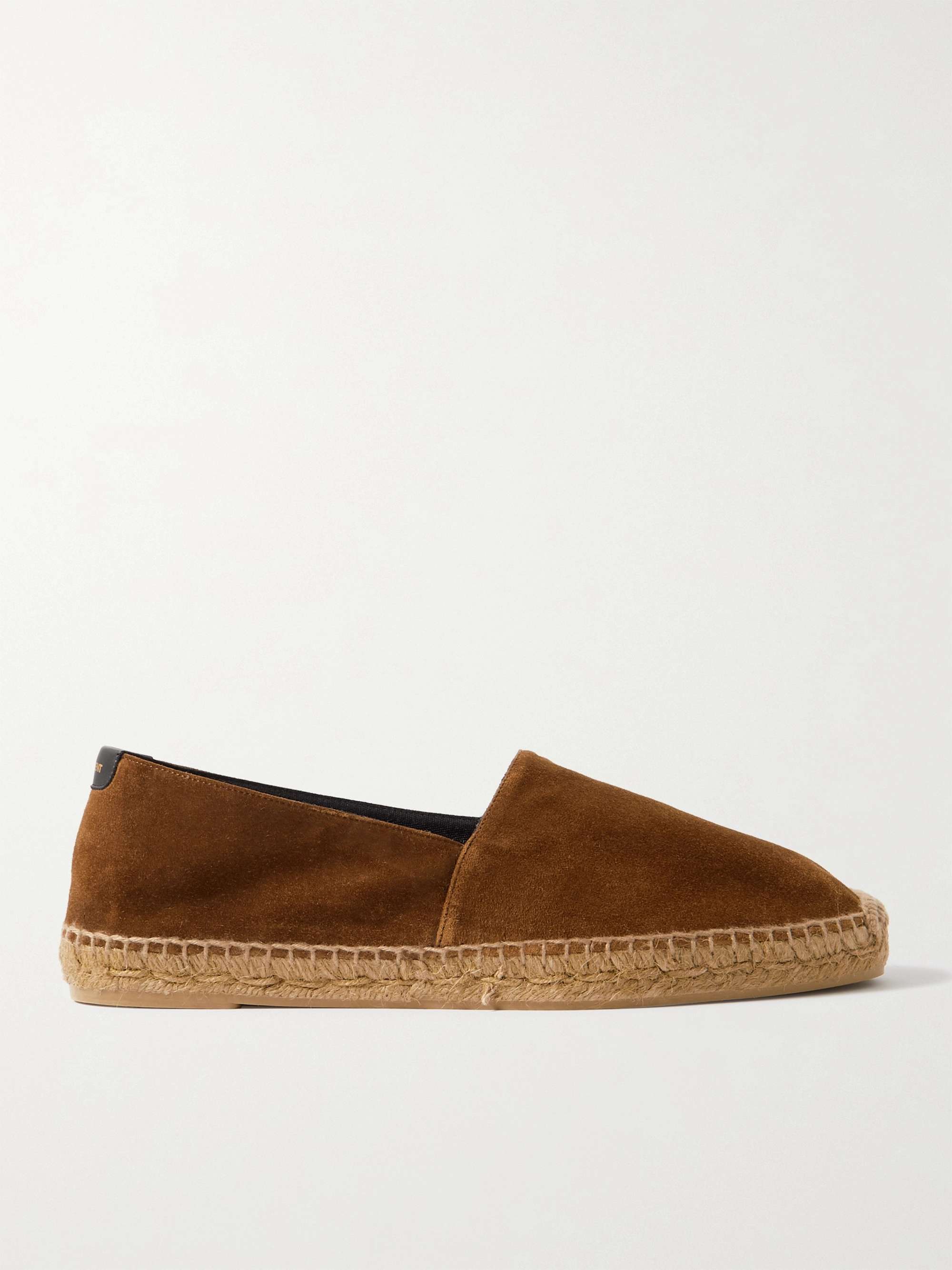 Leather-Trimmed Suede Espadrilles