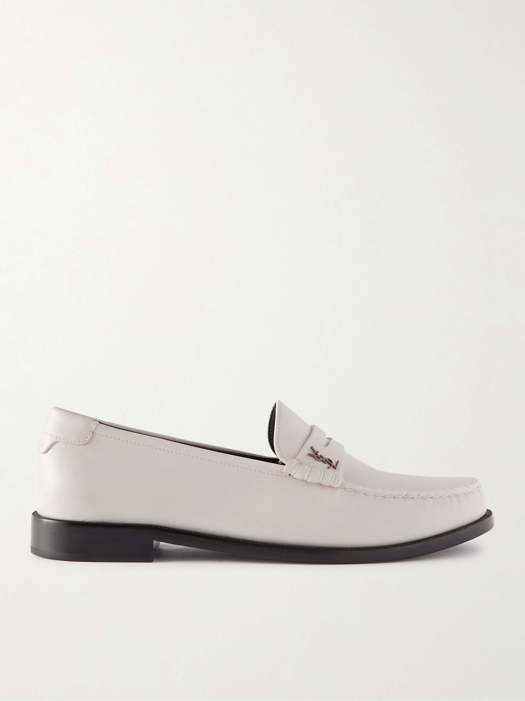 Anmeldelse træk uld over øjnene Kamp SAINT LAURENT Logo-Embellished Leather Penny Loafers for Men | MR PORTER