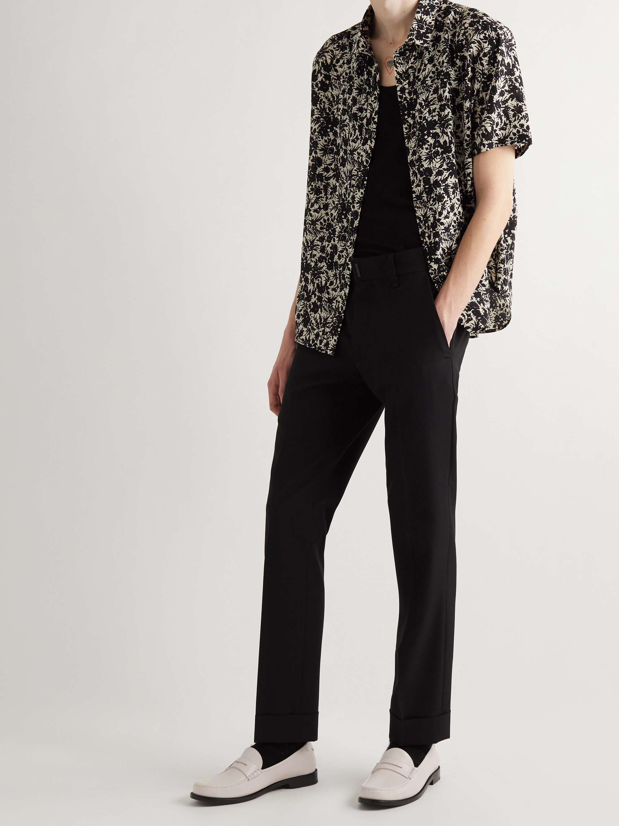 SAINT LAURENT Logo-Embellished Leather Penny Loafers