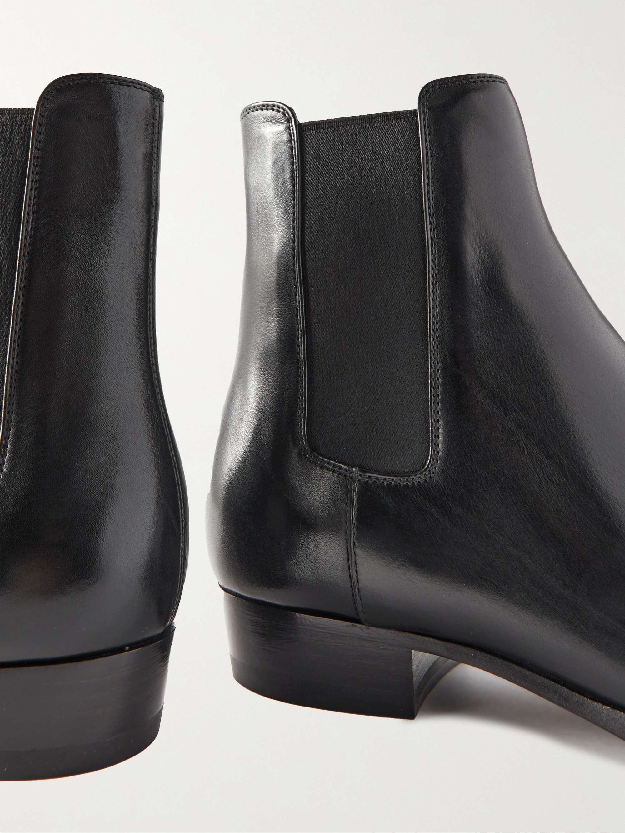 SAINT LAURENT Wyatt Leather Chelsea Boots