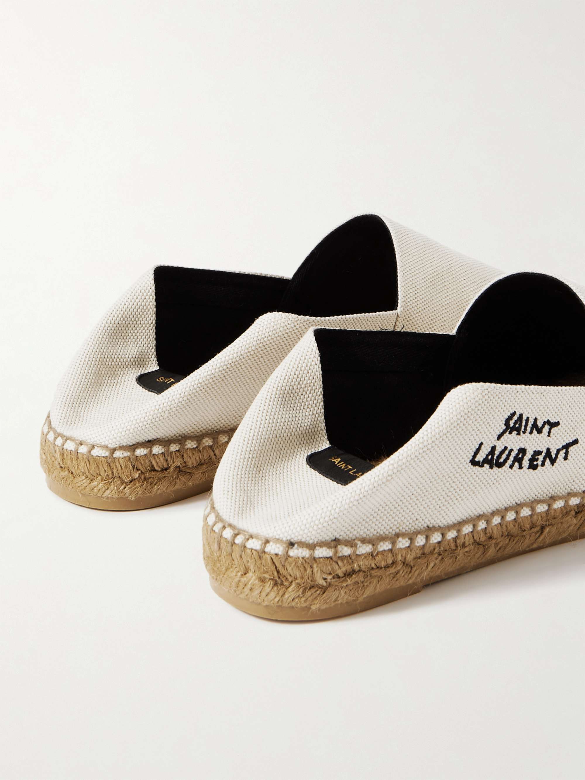 SAINT LAURENT Logo-Embroidered Leopard-Print Canvas Espadrilles