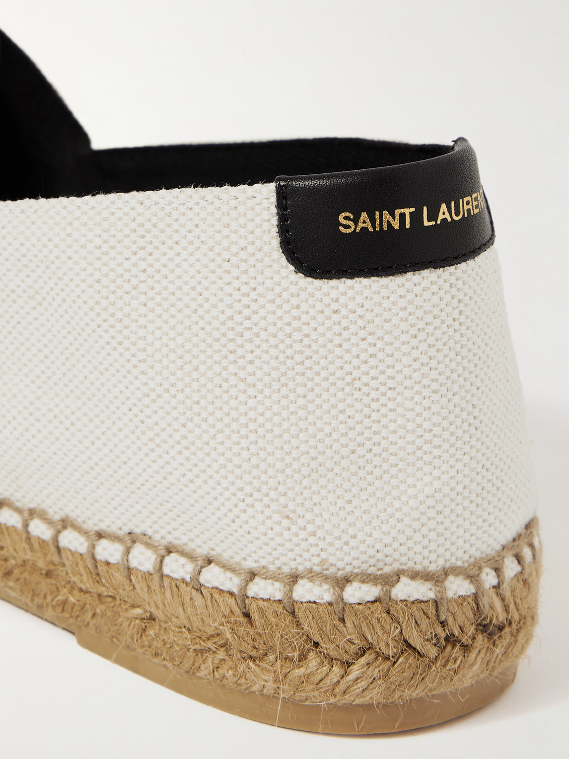 Shop Saint Laurent Logo-embroidered Canvas Espadrilles In Neutrals