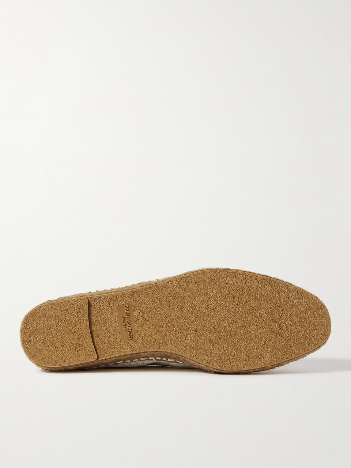Saint Laurent Espadrille Ecru With Embossed Leather Detailing In Neutrals