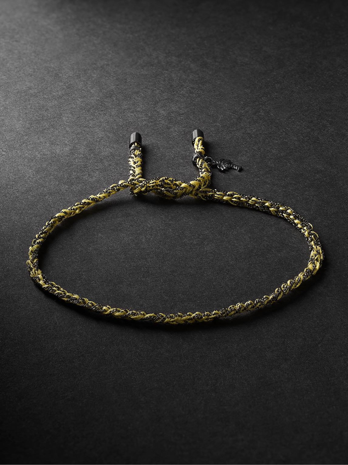 Lucky Travel Blackened Gold and Silk Bracelet