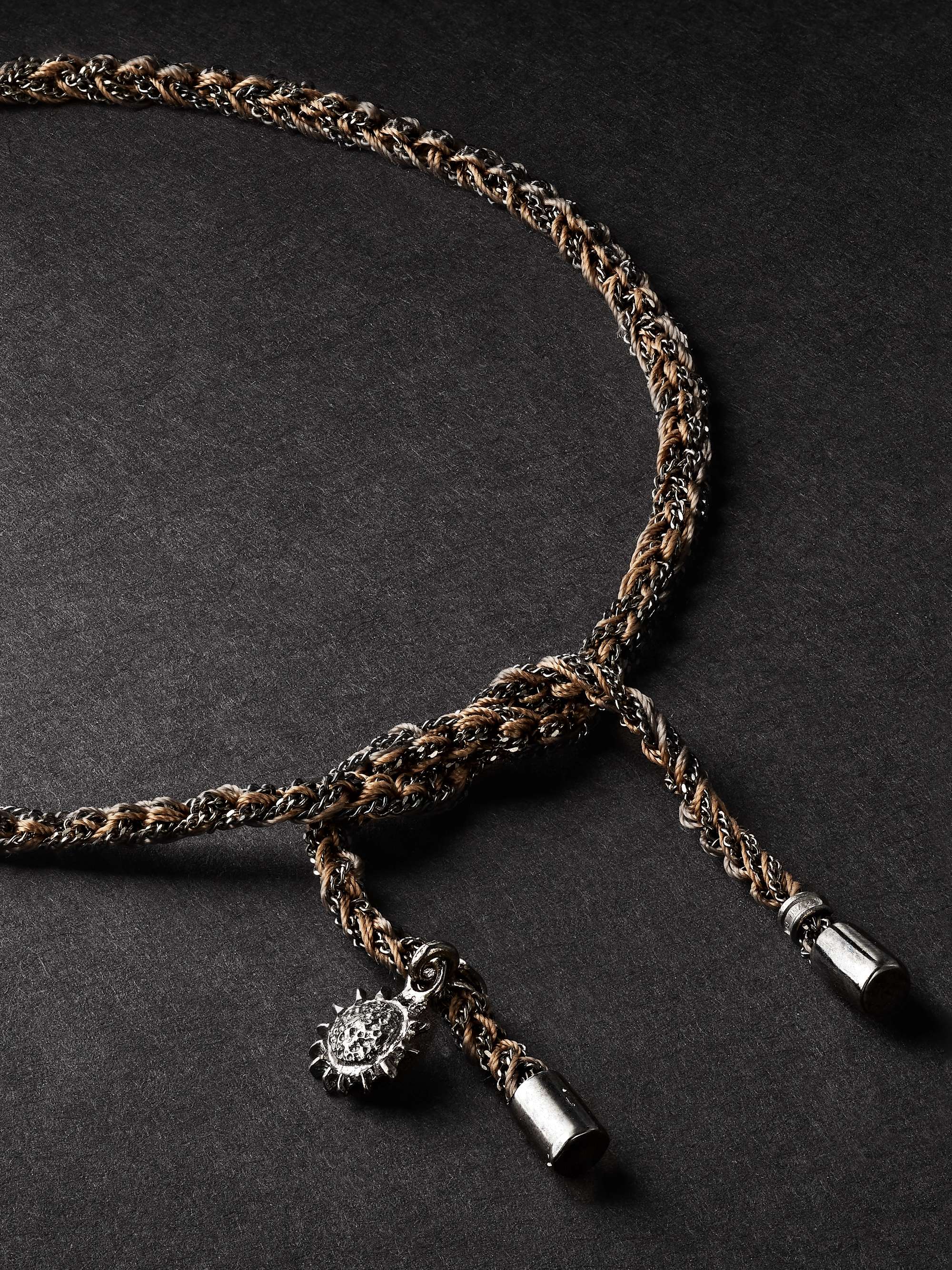CAROLINA BUCCI Lucky Secret Blackened Gold and Silk Bracelet