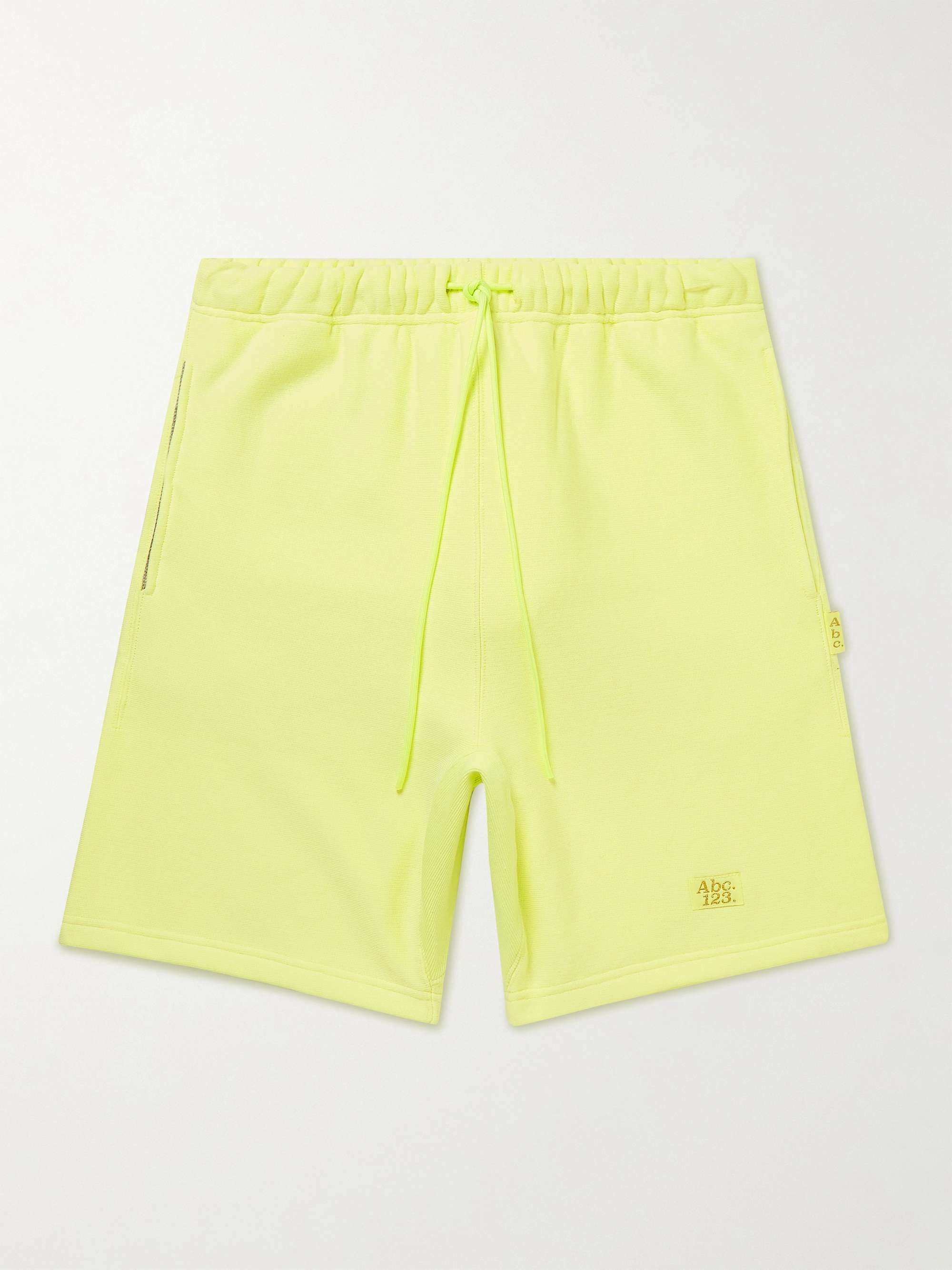 ABC. 123. Wide-Leg Logo-Detailed Cotton-Jersey Drawstring Shorts for ...
