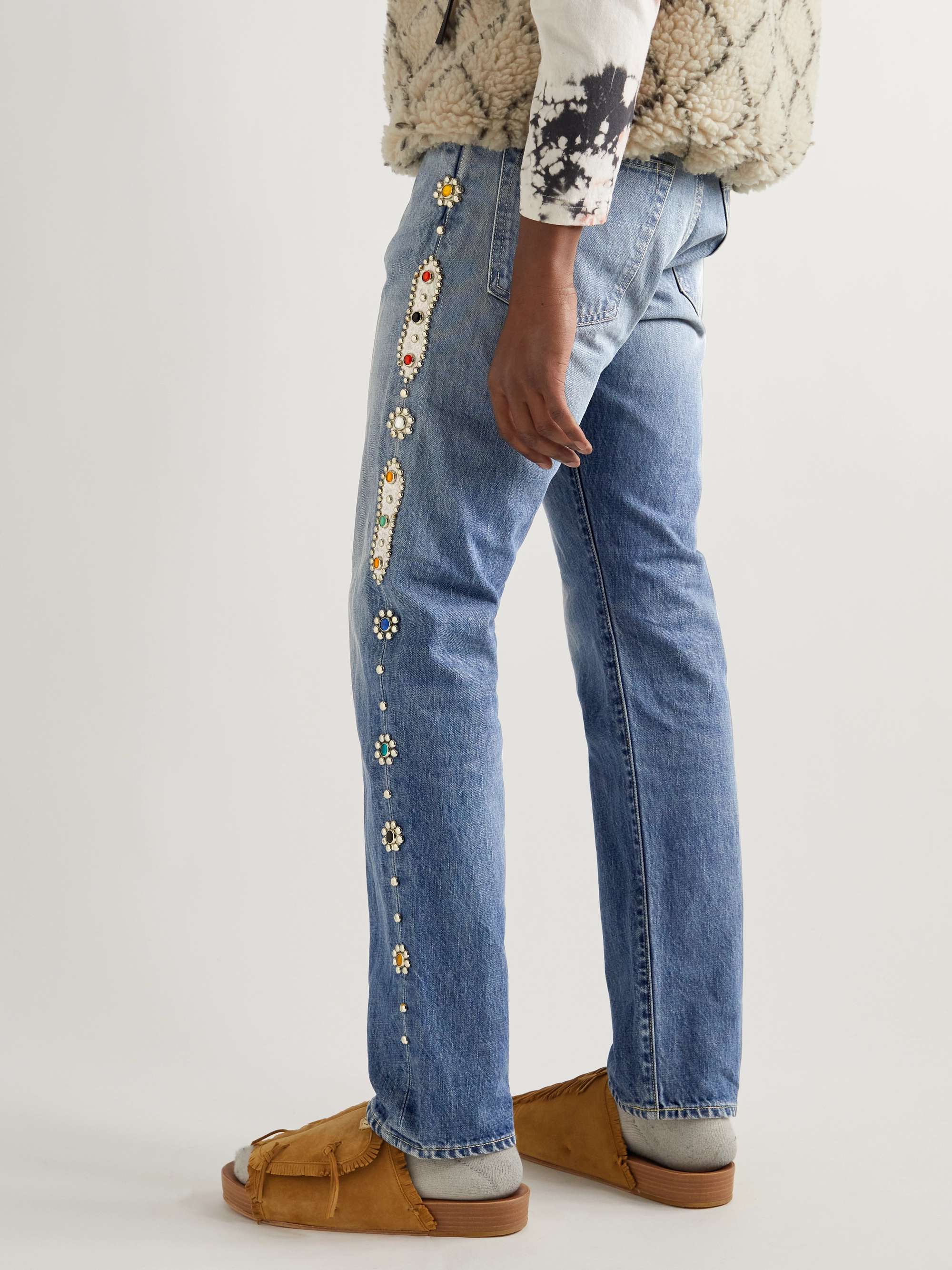 KAPITAL Straight-Leg Embellished Jeans