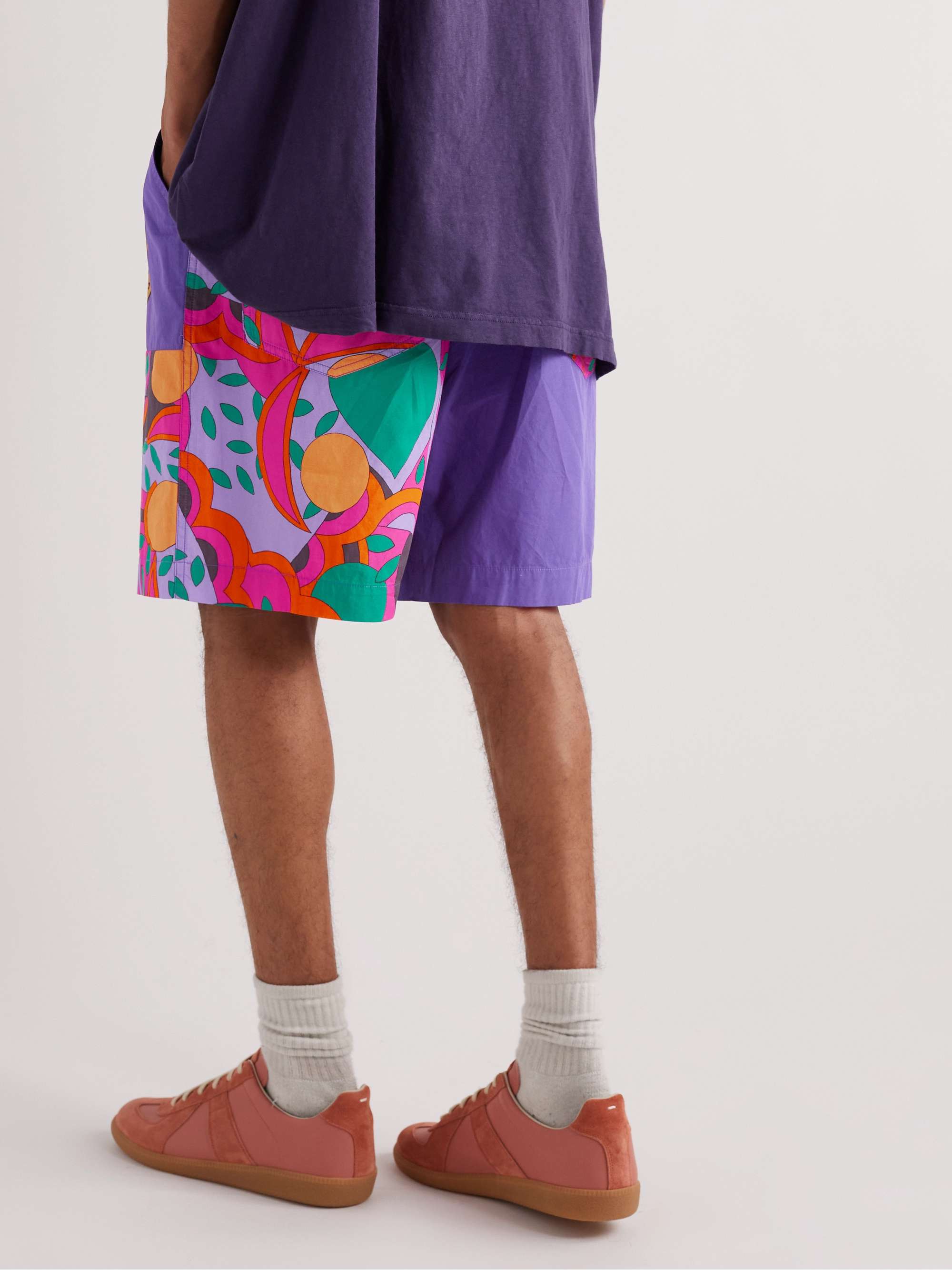 ISABEL MARANT Laverno Wide-Leg Printed Cotton Shorts