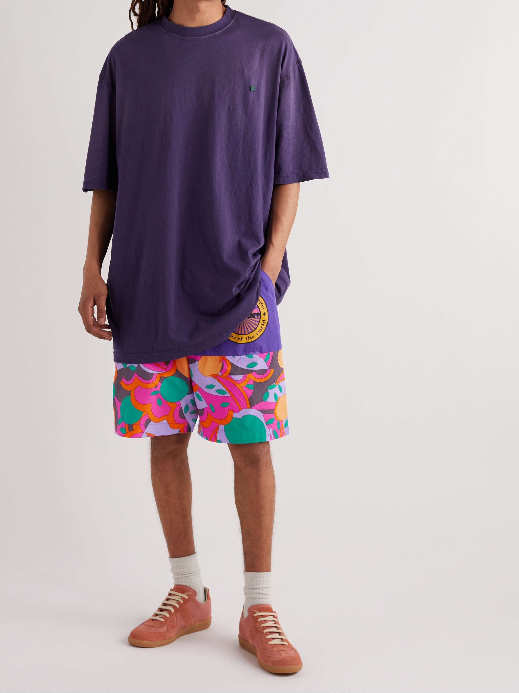 ISABEL MARANT Laverno Wide-Leg Printed Cotton Shorts