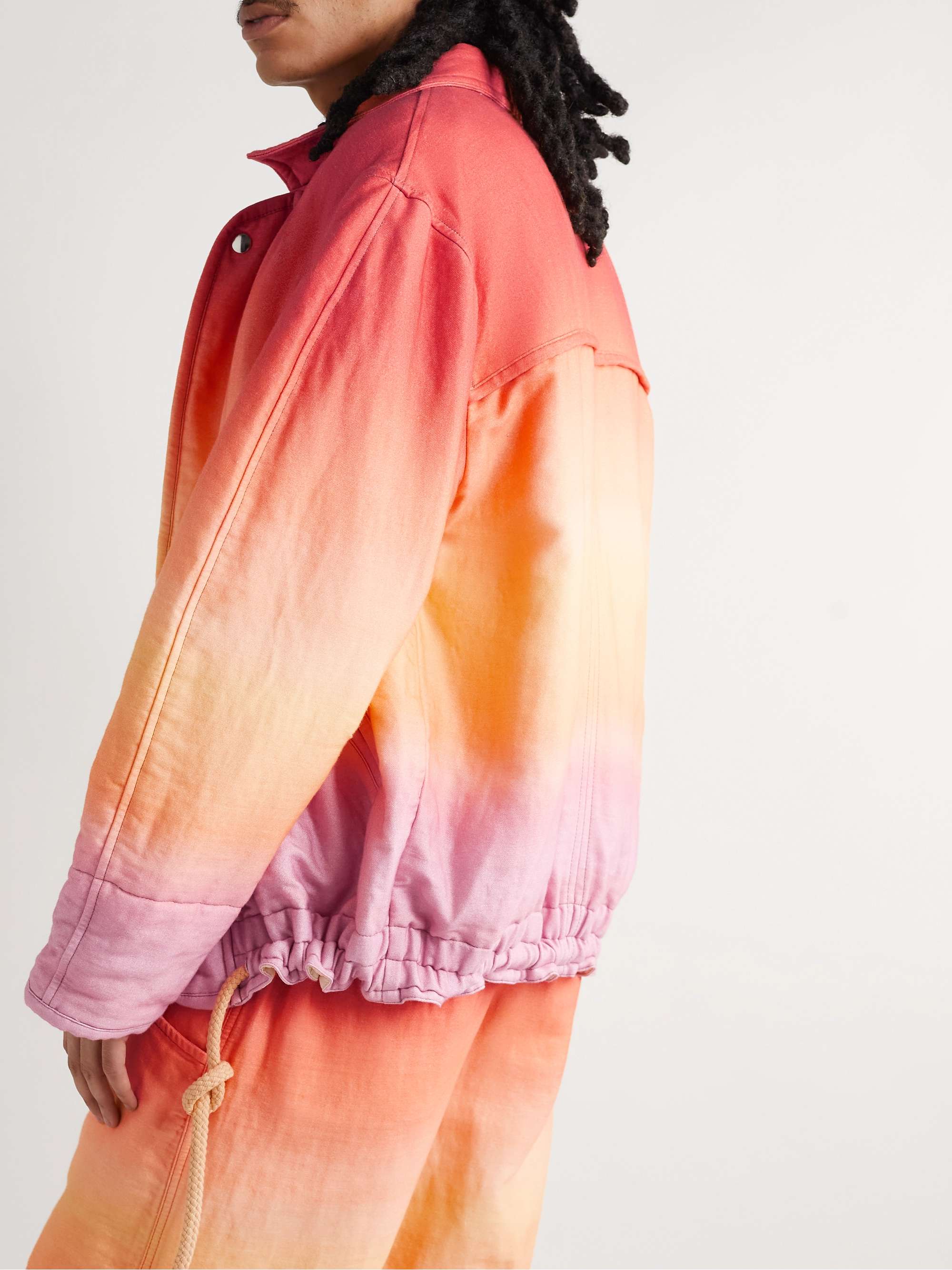 ISABEL MARANT Kisteyd Padded Ombré Cotton and Linen-Blend Jacket
