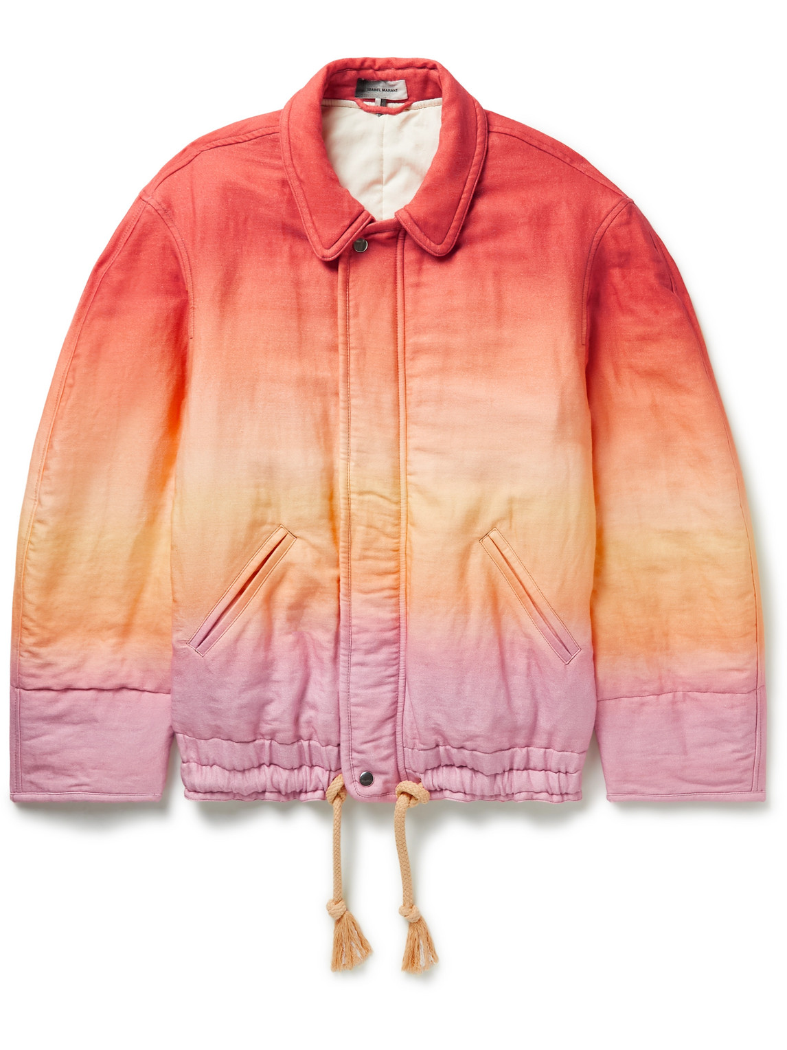 Kisteyd Padded Ombré Cotton and Linen-Blend Jacket