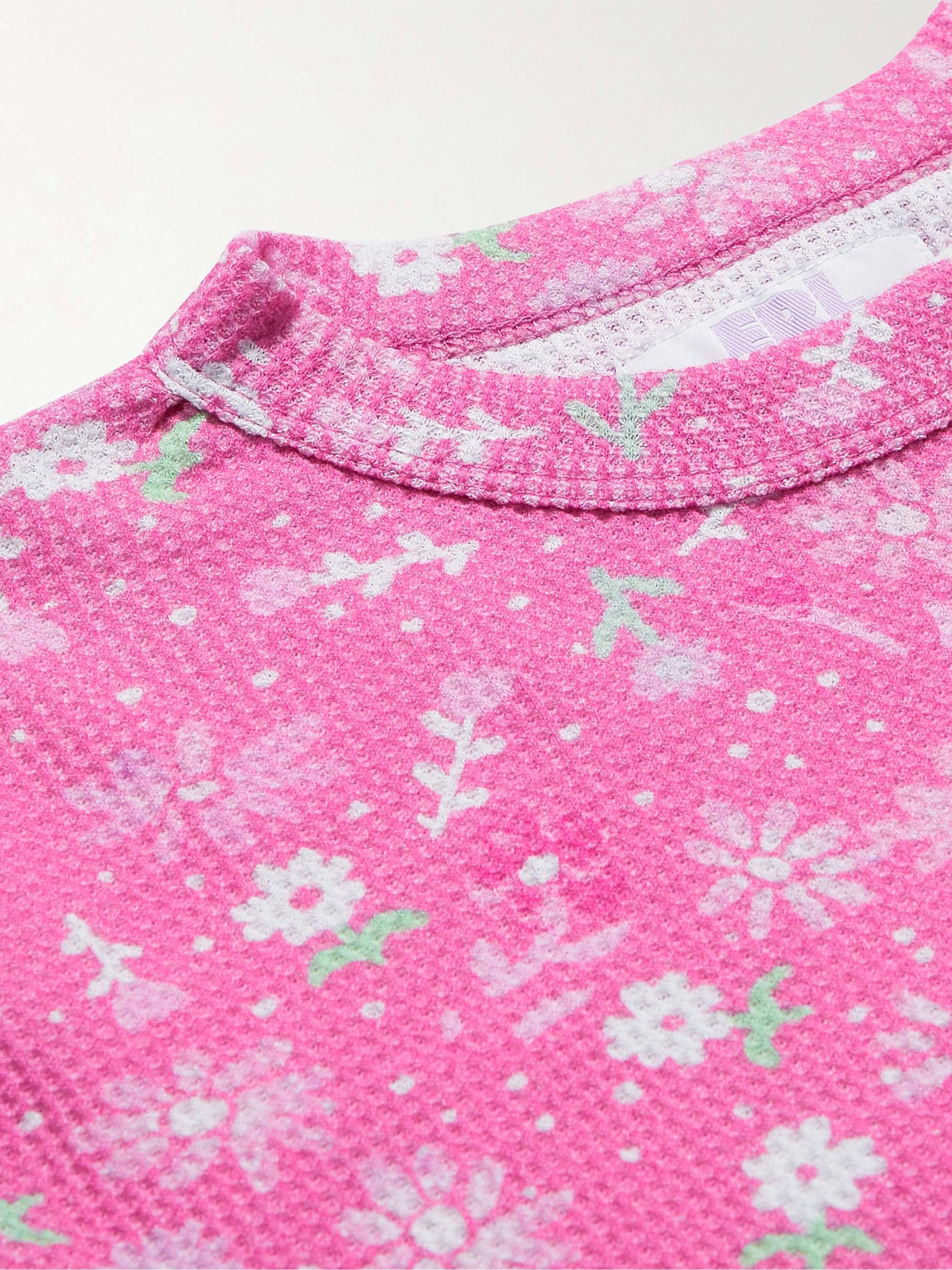 ERL KIDS Logo-Print Waffle-Knit Cotton T-Shirt