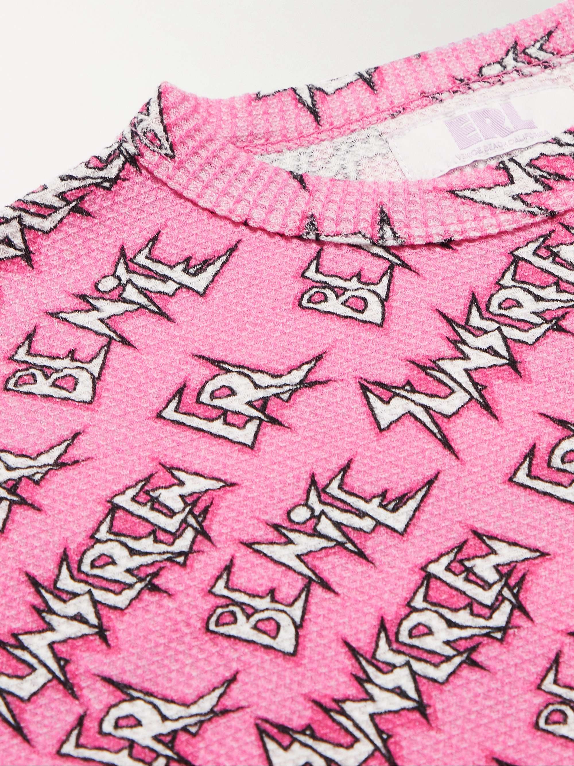 ERL KIDS Logo-Print Waffle-Knit Cotton T-Shirt
