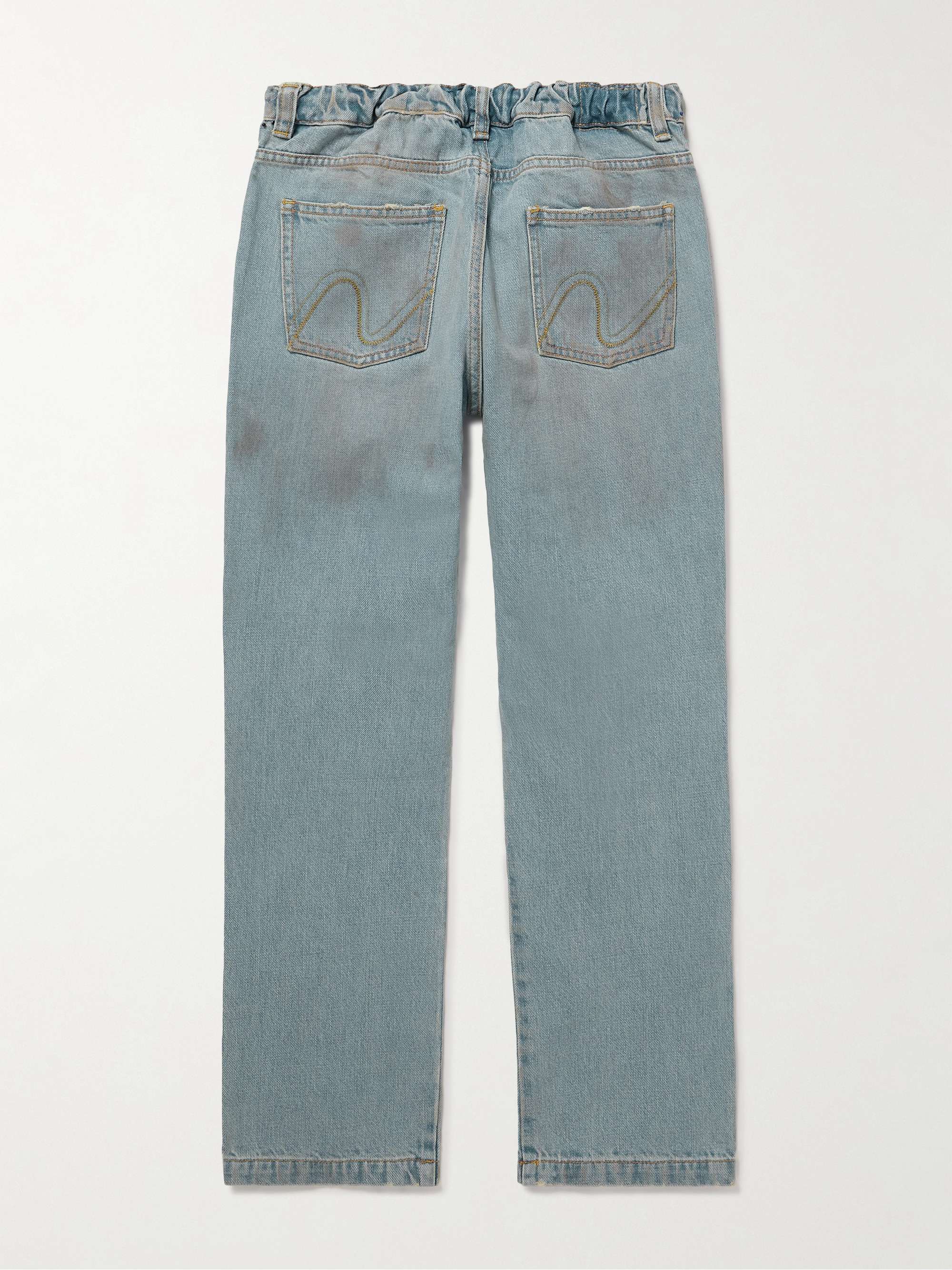 ERL KIDS Embroidered Distressed Jeans