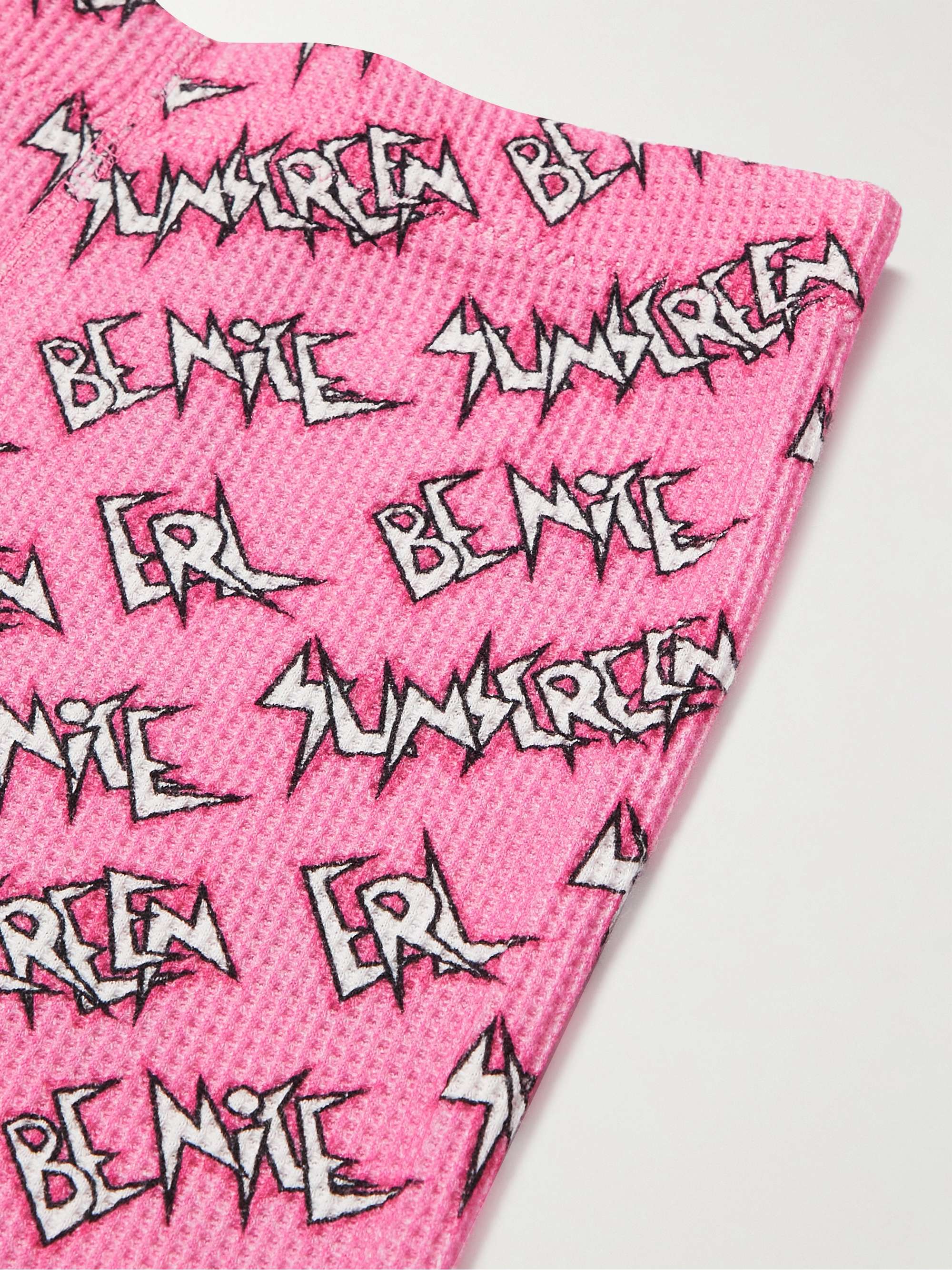 ERL KIDS Logo-Print Waffle-Knit Cotton Long Johns