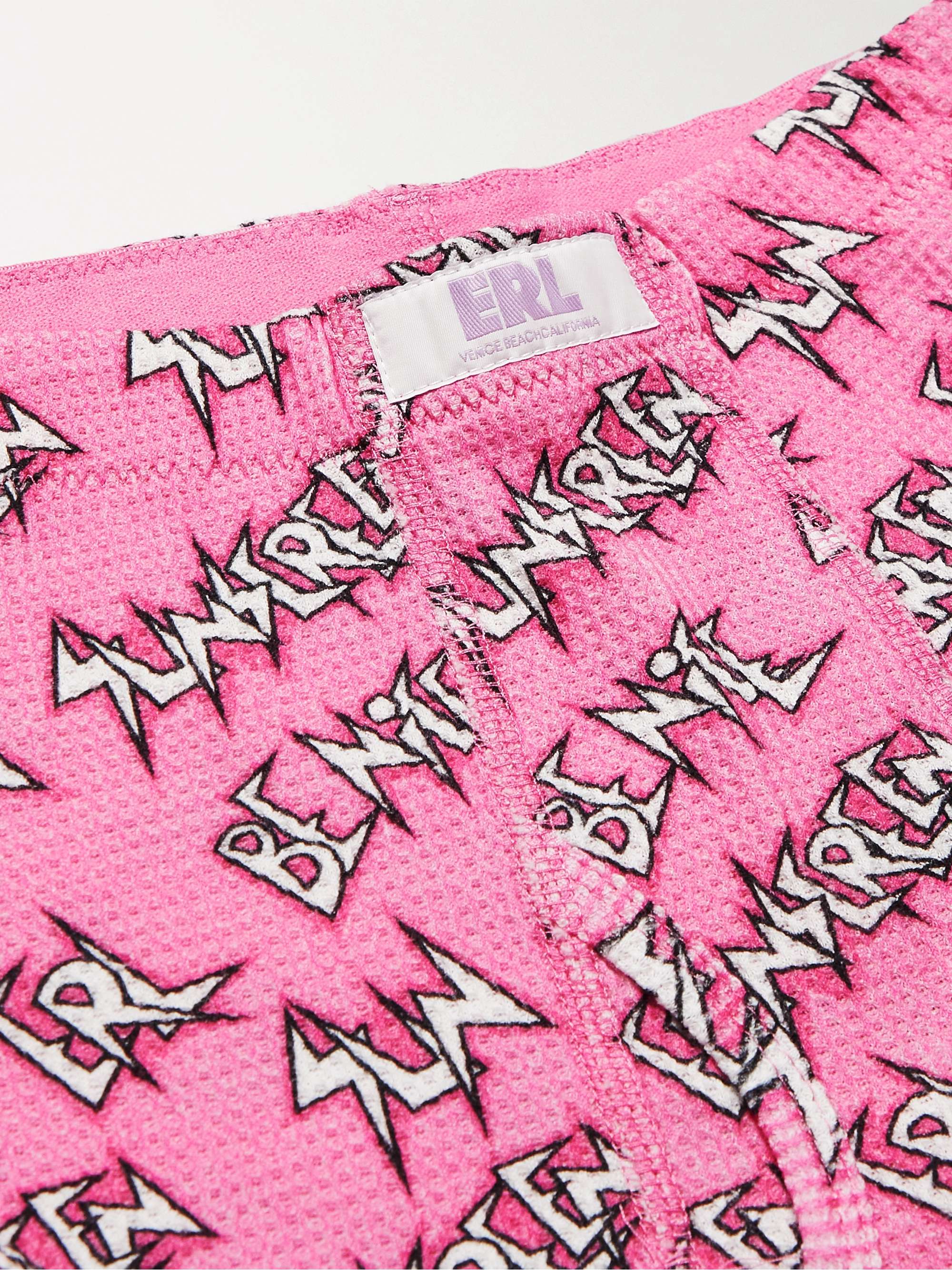 ERL KIDS Logo-Print Waffle-Knit Cotton Long Johns