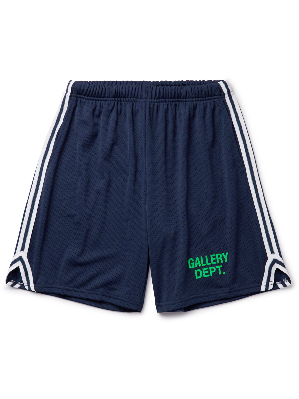 GALLERY DEPT. VENICE STRAIGHT-LEG STRIPED LOGO-PRINT MESH SHORTS