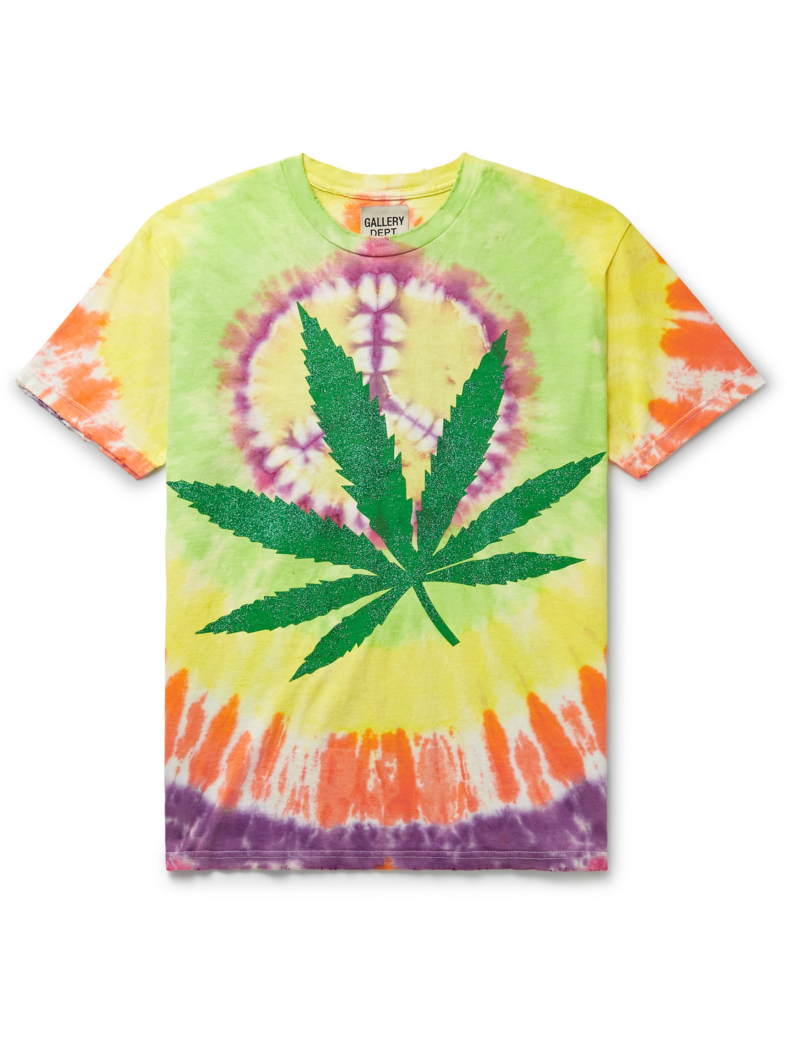 Gallery Dept. Distressed Tie-dyed Printed Cotton-jersey T-shirt In Multi