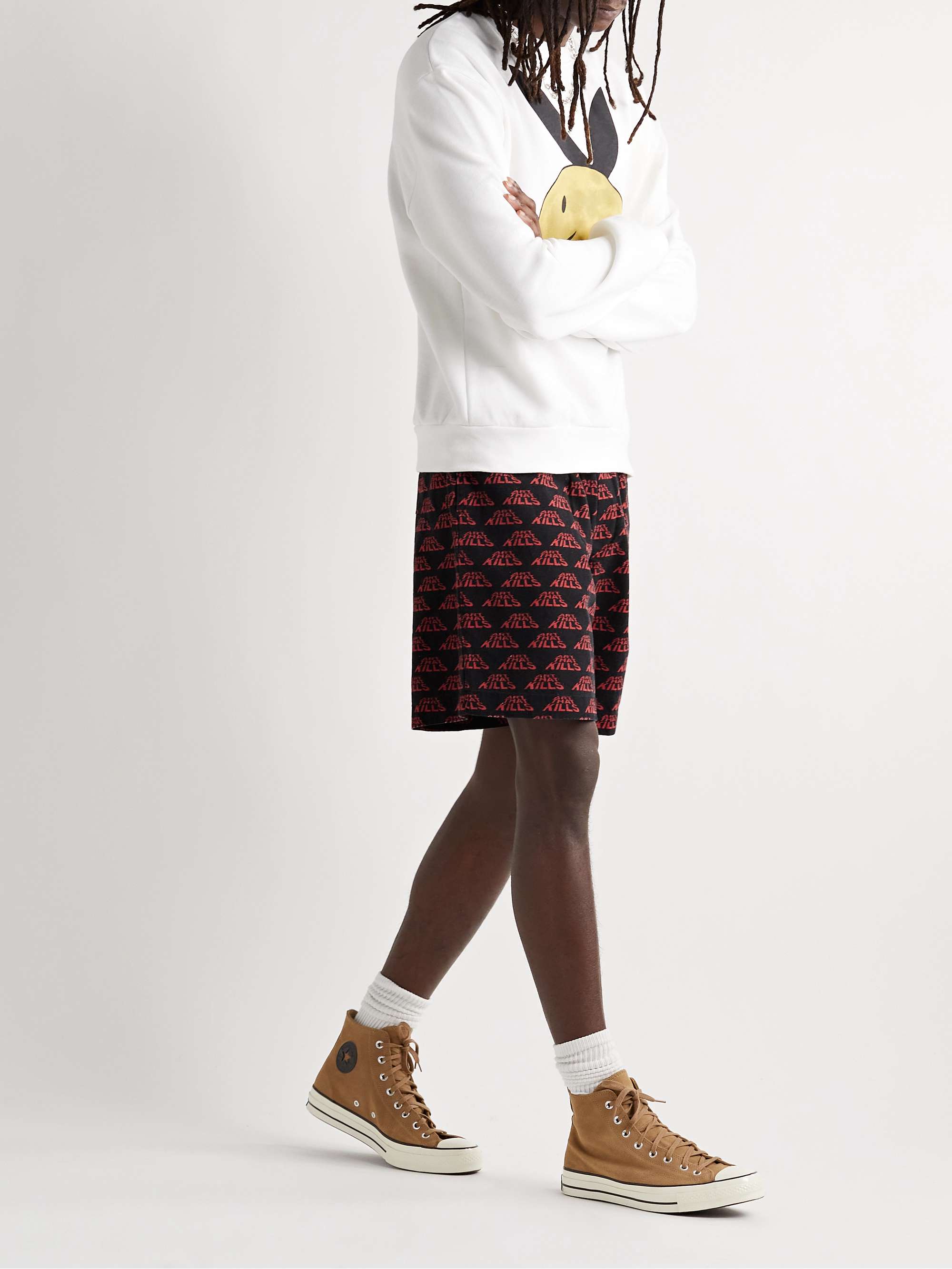 GALLERY DEPT. ATK Straight-Leg Printed Cotton-Canvas Drawstring Shorts