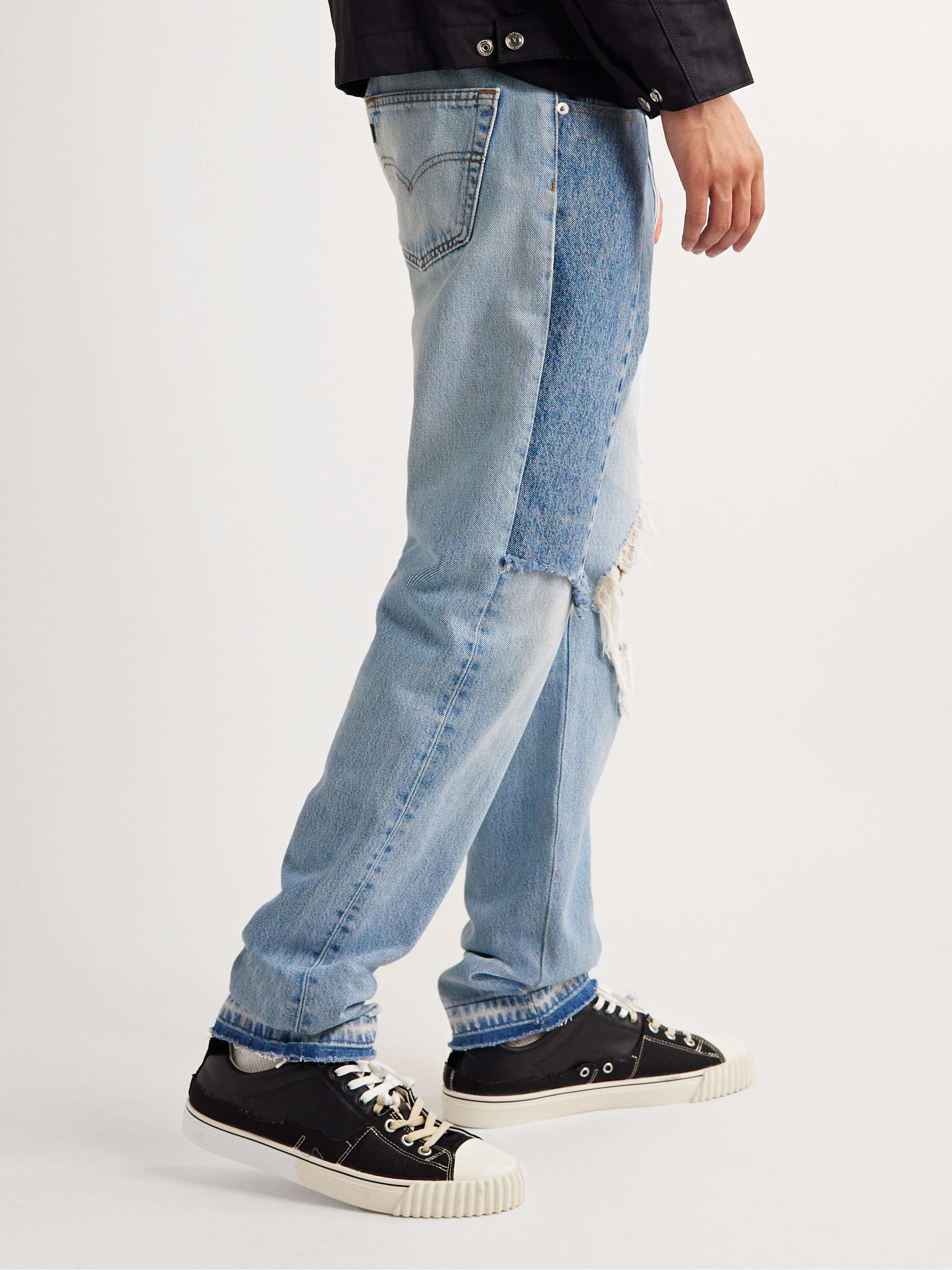 GALLERY DEPT. Ken Slim-Fit Panelled Distressed Jeans