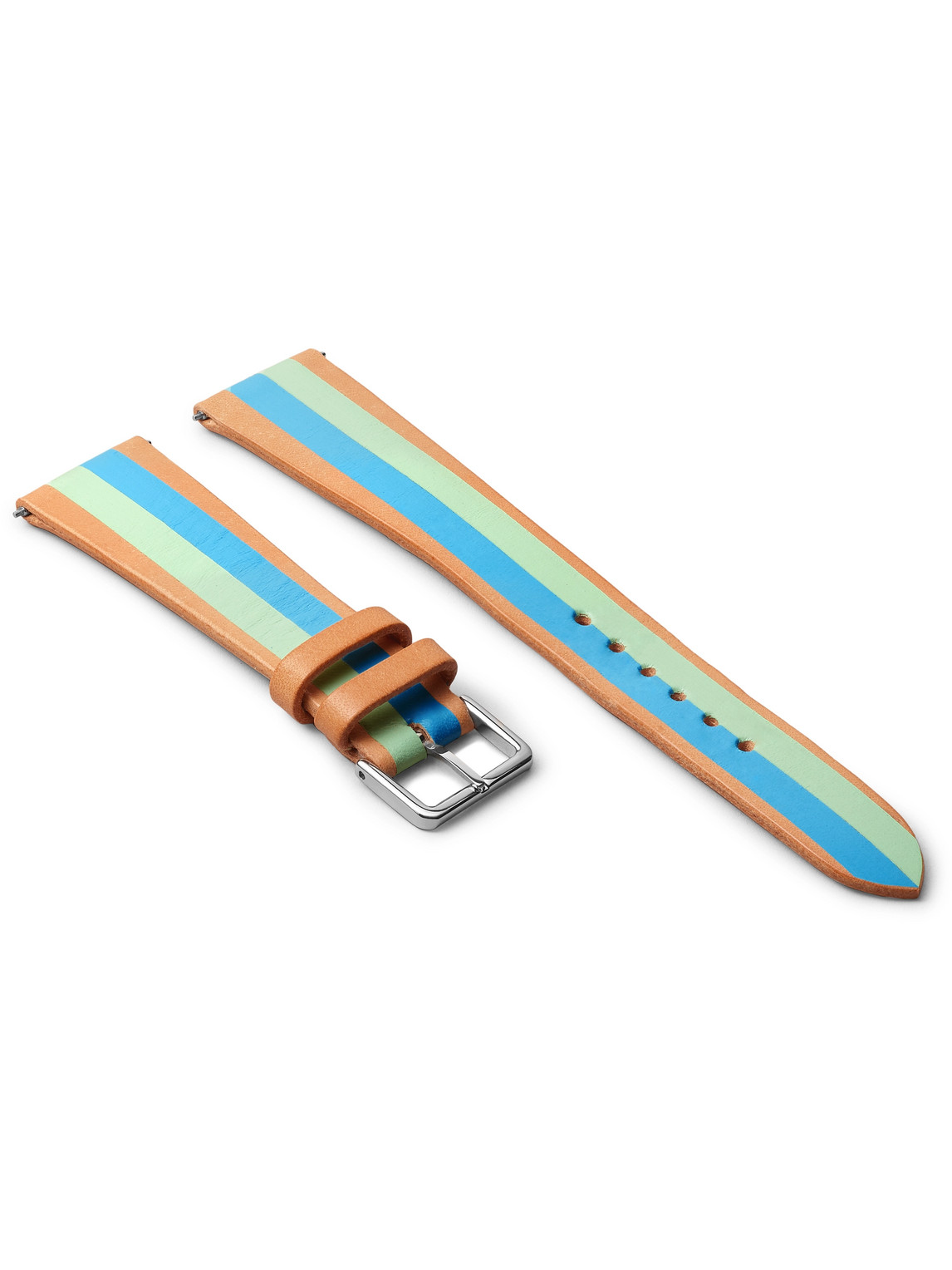 Striped Leather Watch Strap