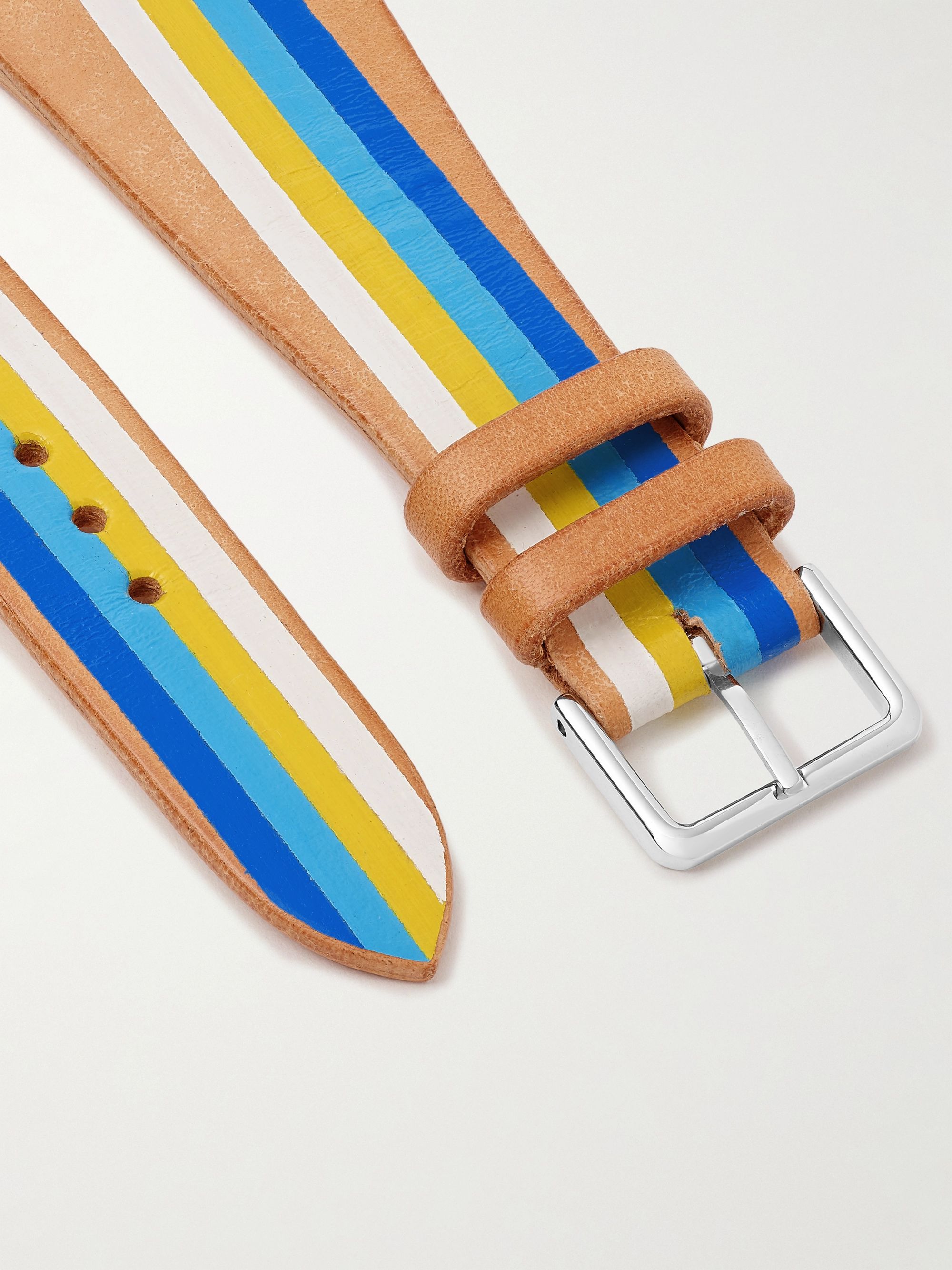 LA CALIFORNIENNE Seabright Striped Leather Watch Strap