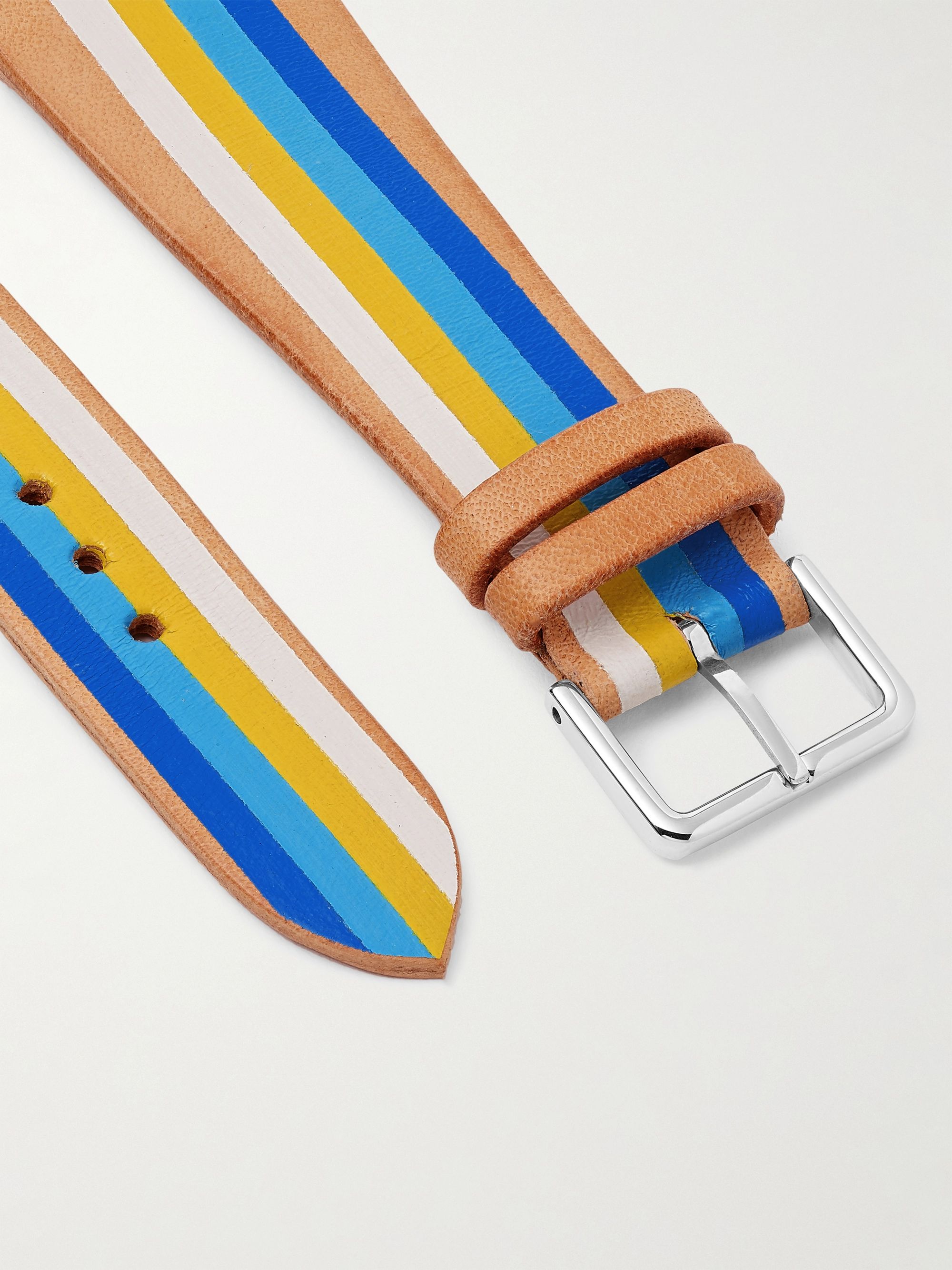 LA CALIFORNIENNE Seabright Striped Leather Watch Strap