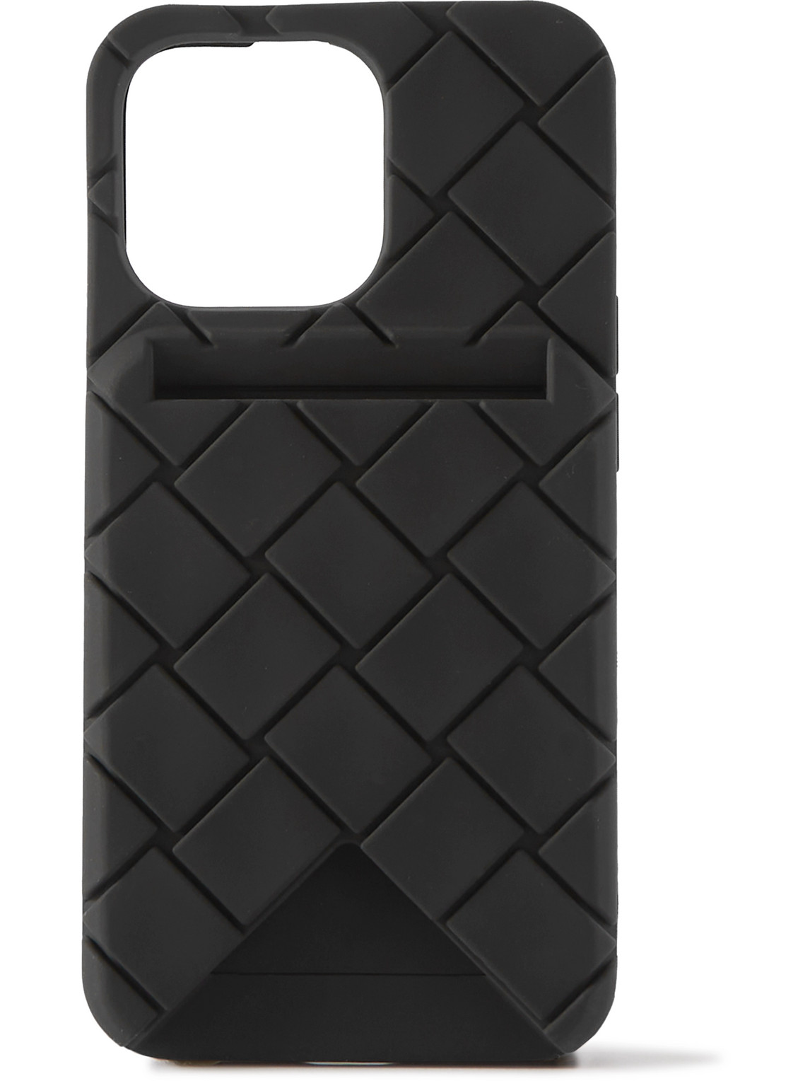 Shop Bottega Veneta Intrecciato Rubber Iphone 13 Case In Black