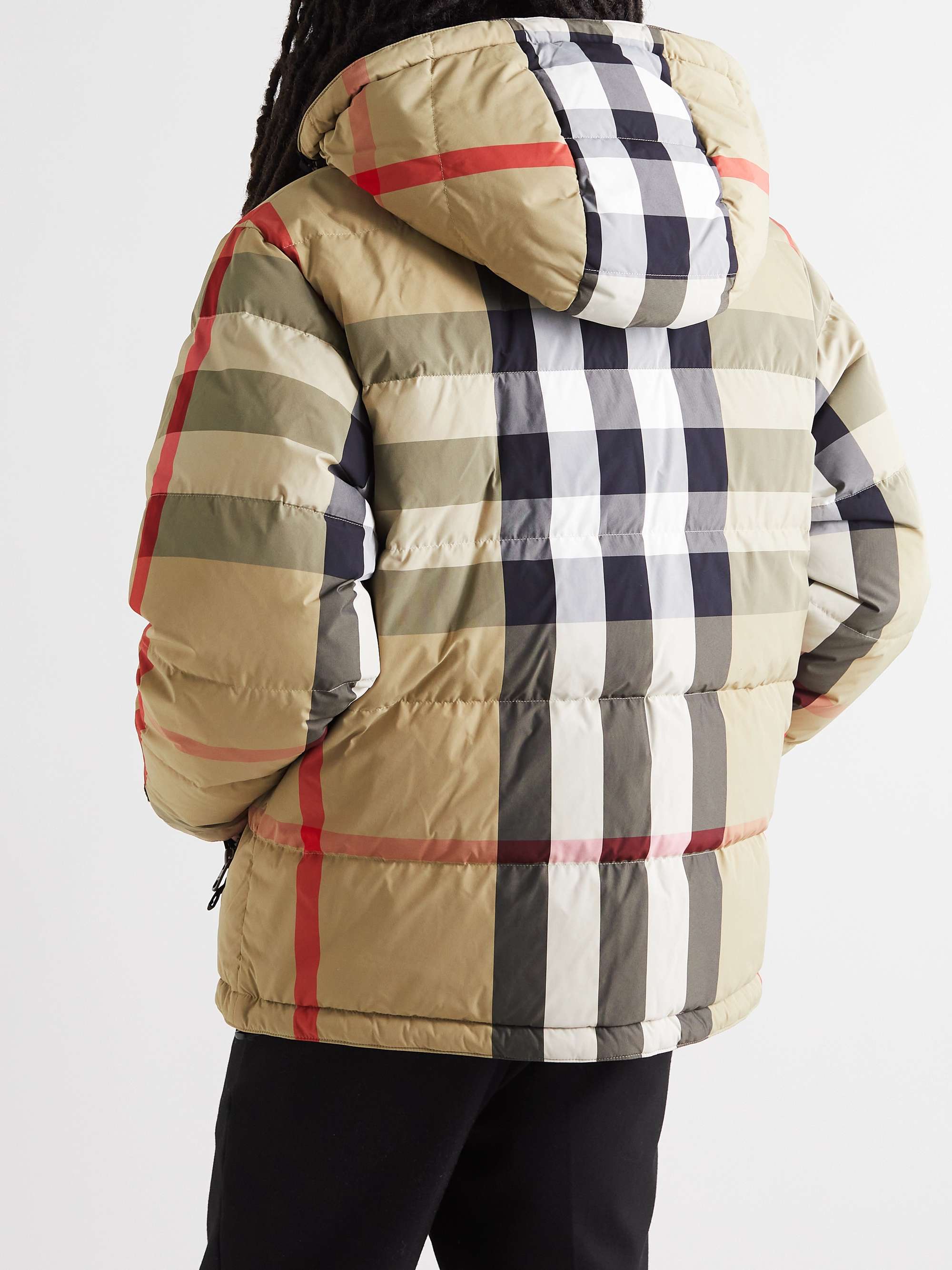 BURBERRY Reversible Checked Quilted Shell Down Hooded Jacket