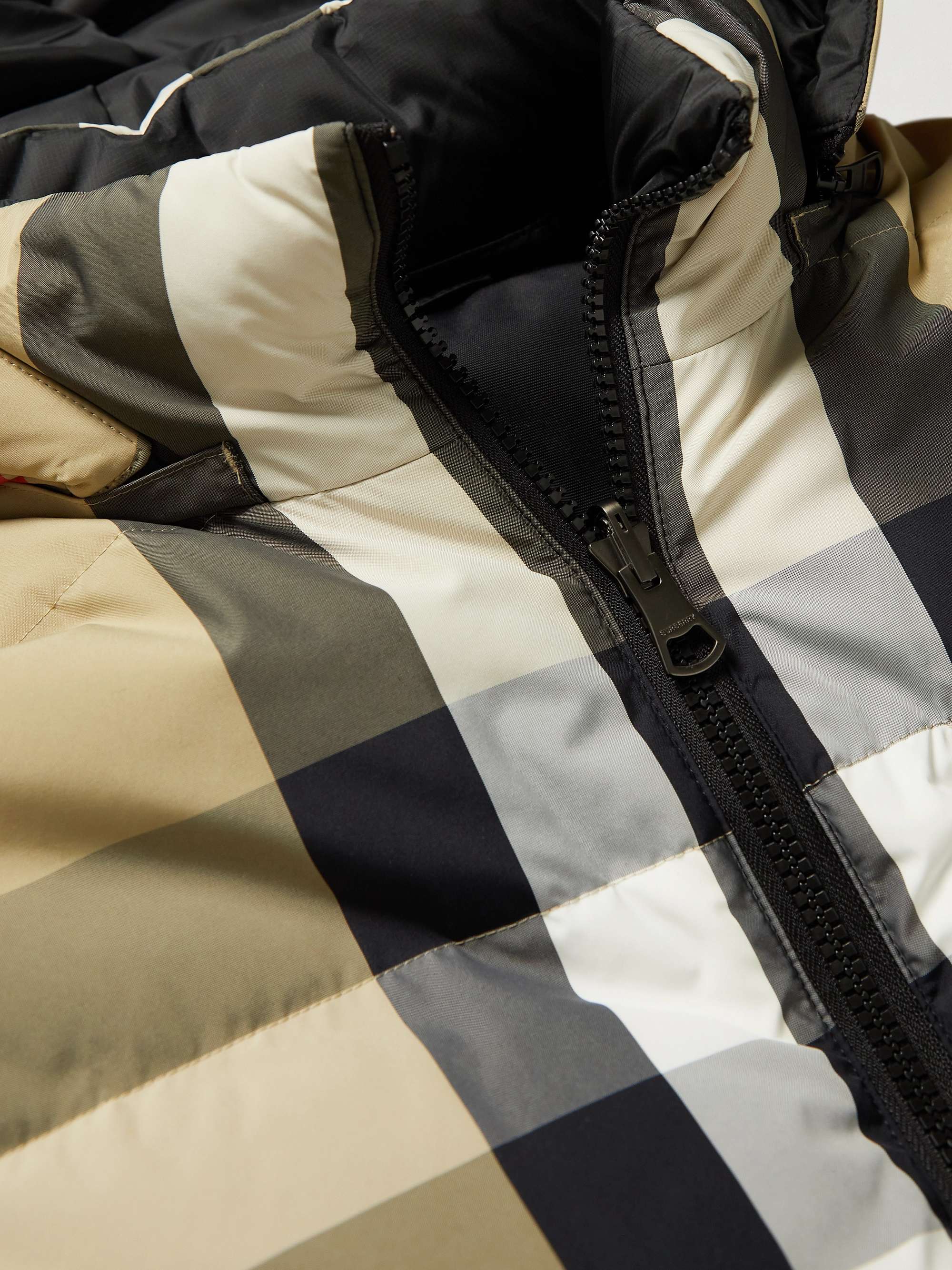 BURBERRY Reversible Checked Quilted Shell Down Hooded Jacket