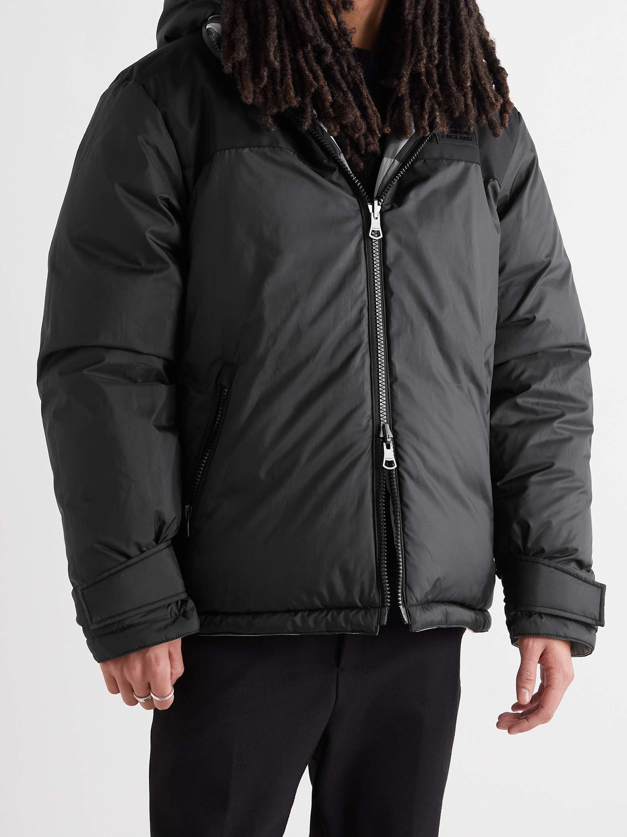 BURBERRY Reversible Checked Quilted Shell Down Hooded Jacket