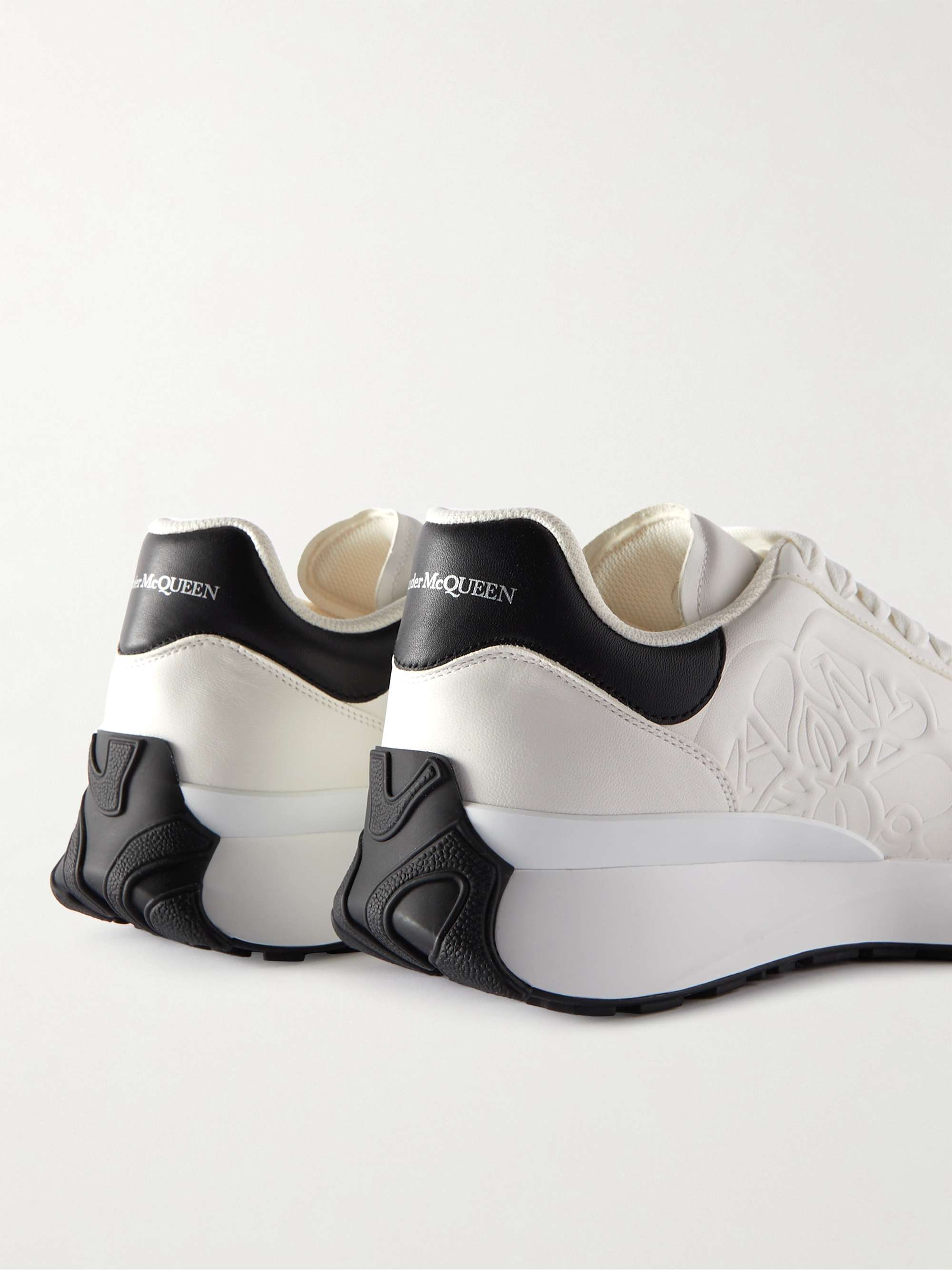 ALEXANDER MCQUEEN Exaggerated-Sole Logo-Embossed Leather Sneakers