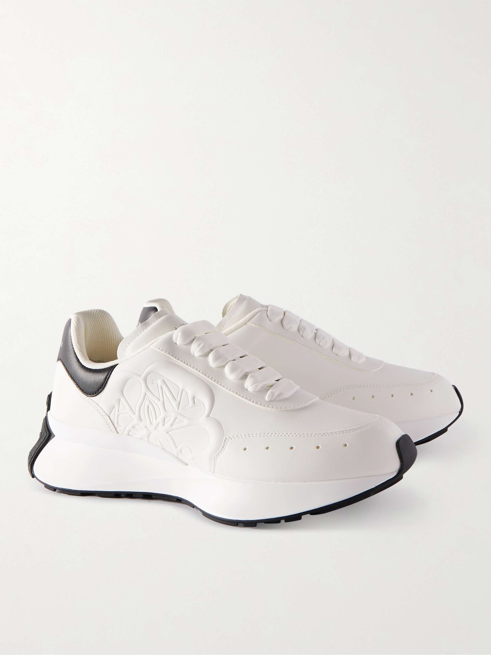 ALEXANDER MCQUEEN Exaggerated-Sole Logo-Embossed Leather Sneakers