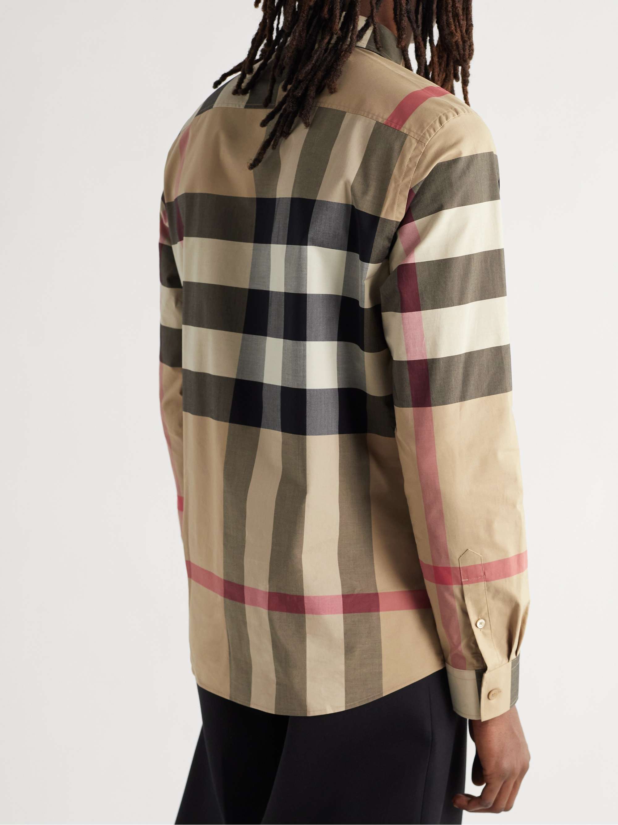 BURBERRY Slim-Fit Checked Cotton-Blend Poplin Shirt