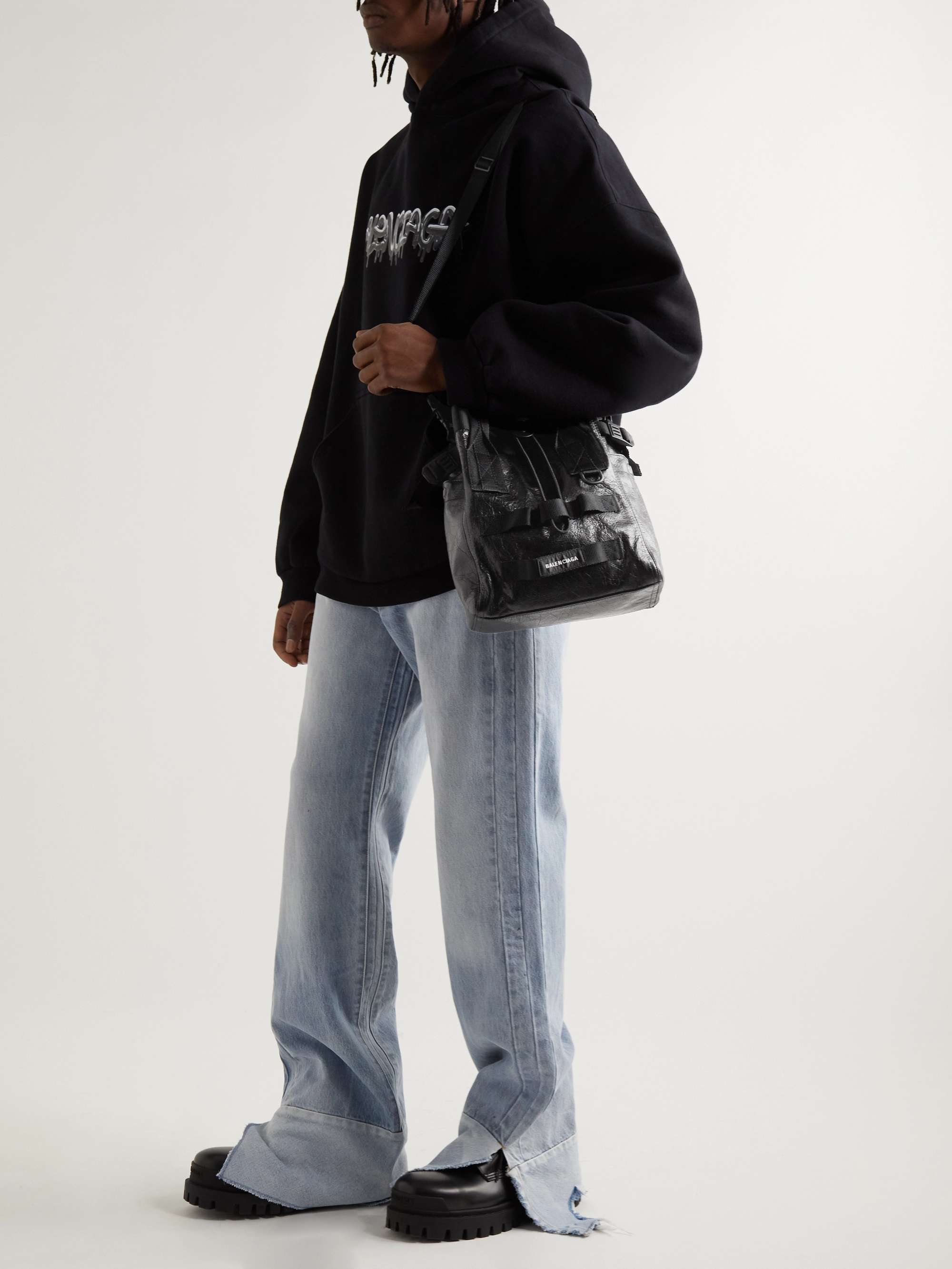 BALENCIAGA Creased-Leather Tote Bag