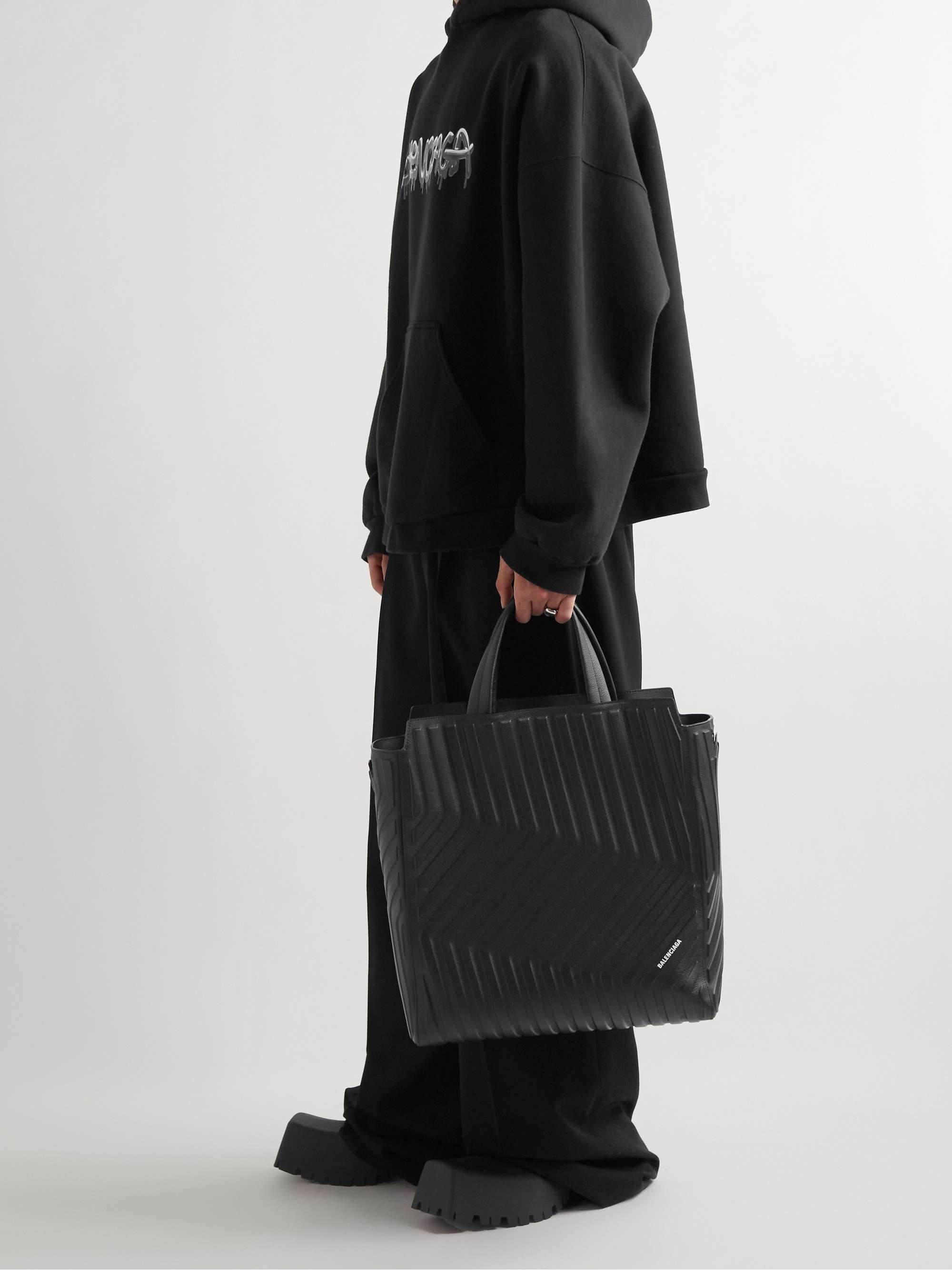 Balenciaga Mens Jumbo Leather Tote Bag In Noir  ModeSens