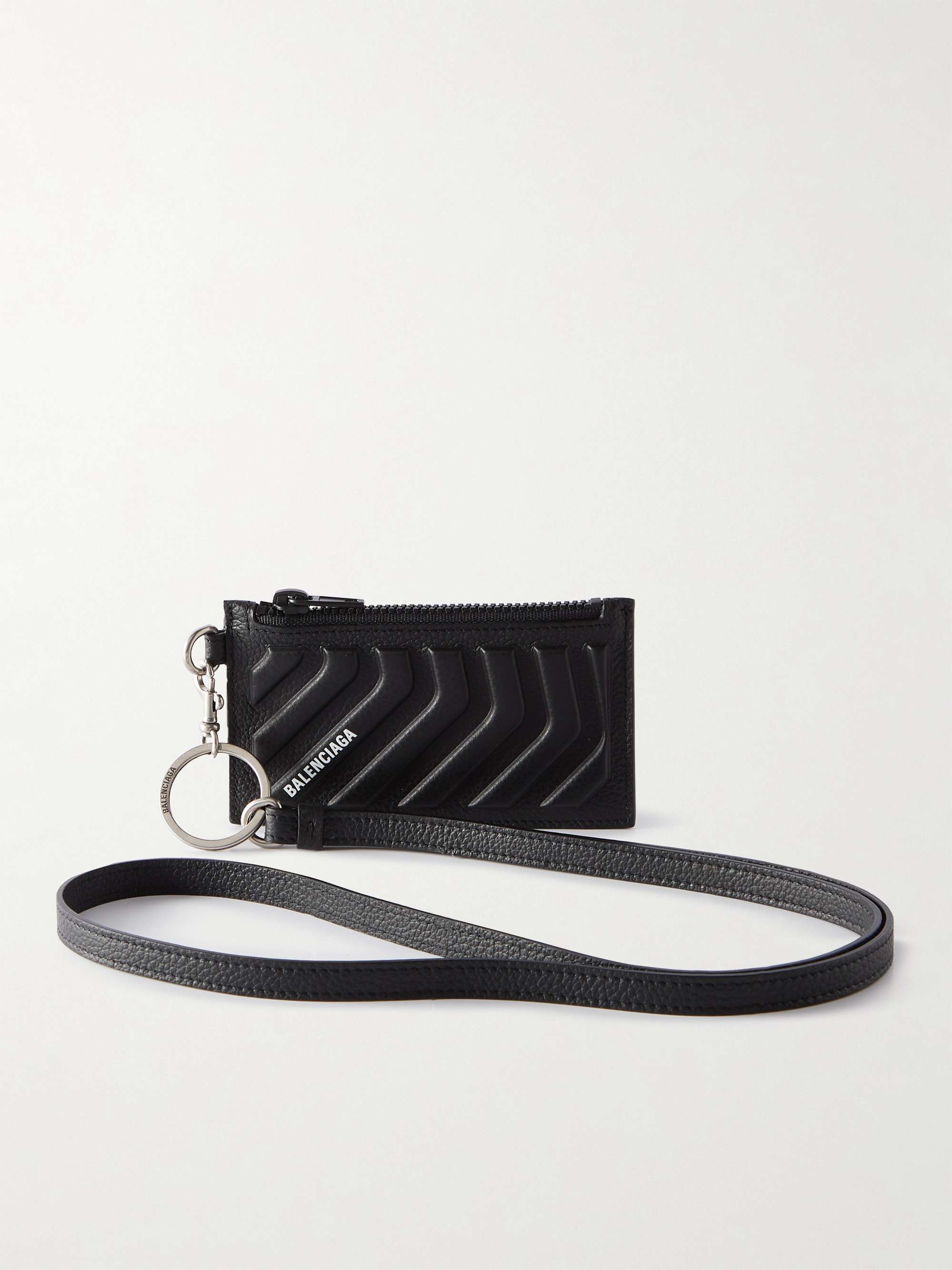 Y-3 Lanyard Calf-Leather Wallet - Black for Men