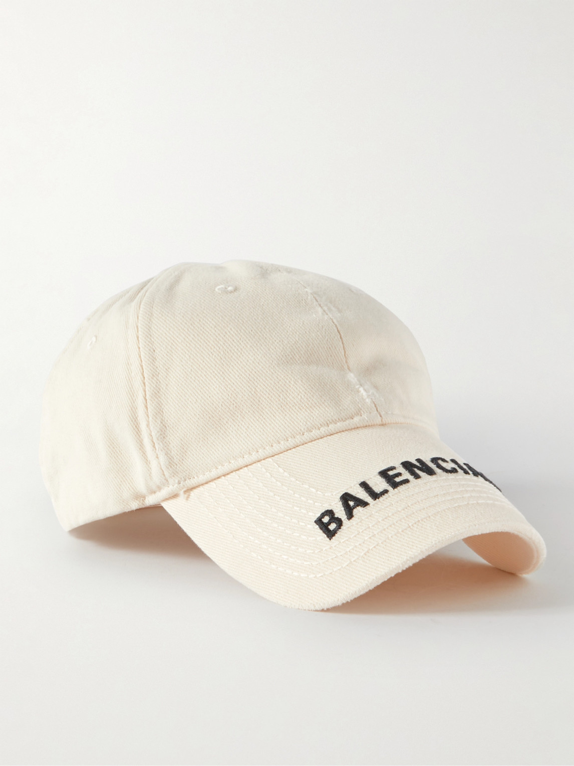 Balenciaga Logo-Embroidered Distressed Cotton-Twill Baseball Cap - Men