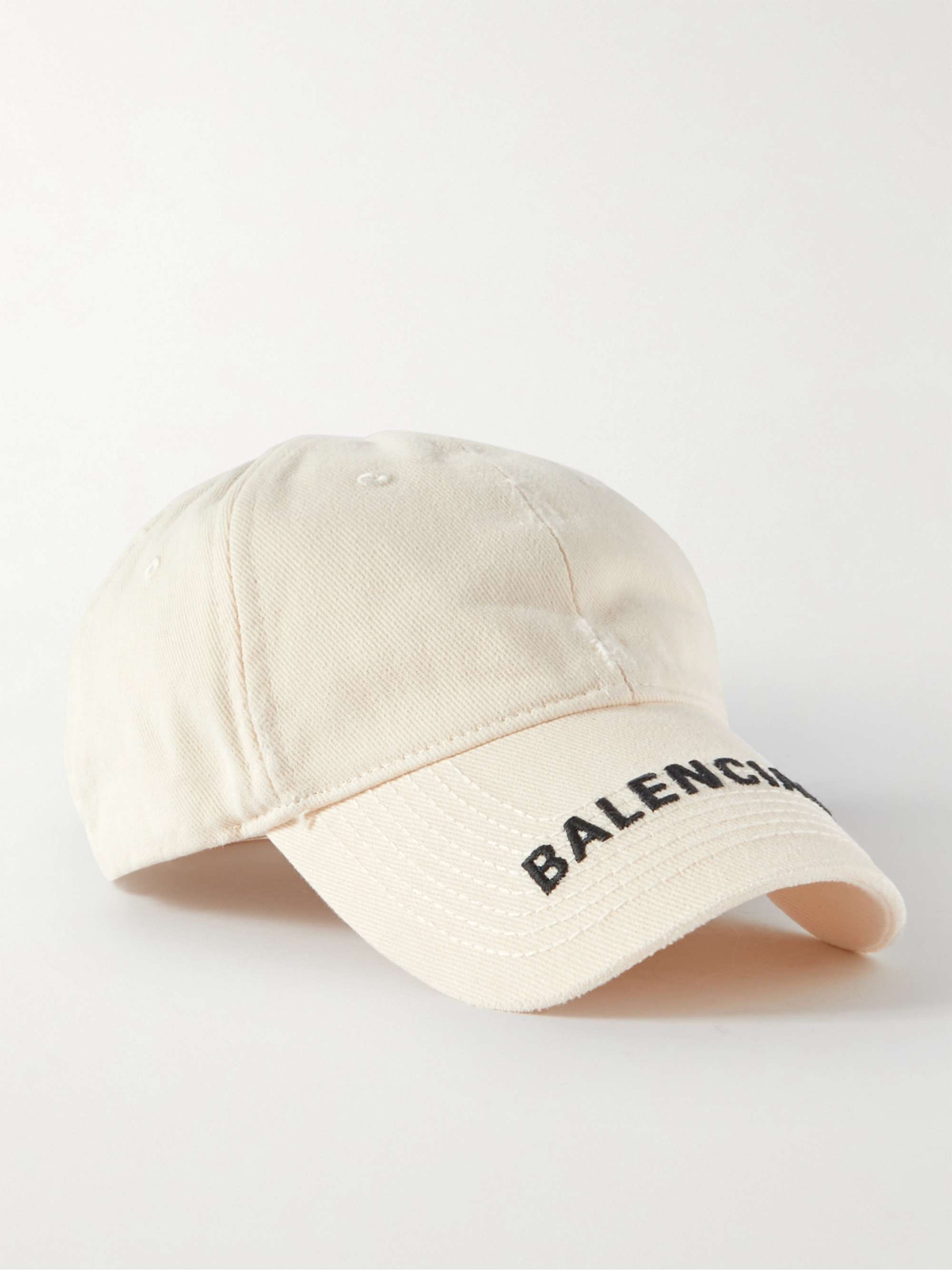 Fremmedgørelse ly Matematik BALENCIAGA Logo-Embroidered Distressed Cotton-Twill Baseball Cap for Men |  MR PORTER