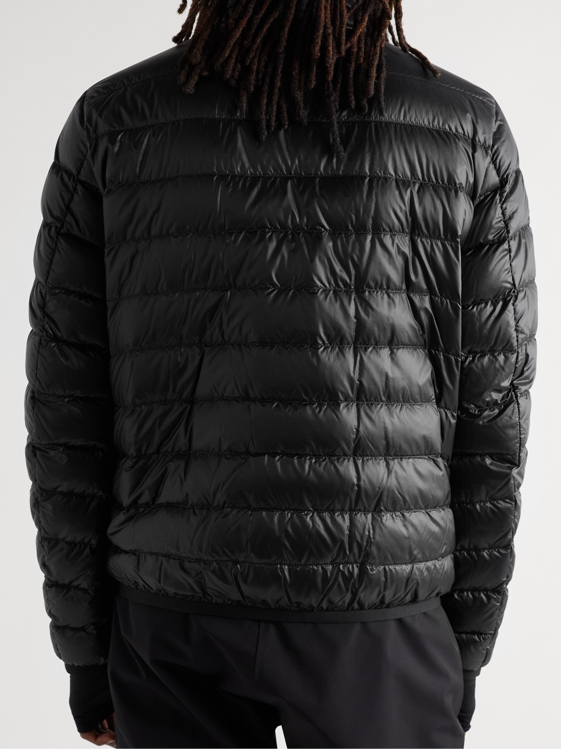 Shop Moncler Hers Slim-fit Logo-appliquéd Quilted Shell Down Jacket In Black