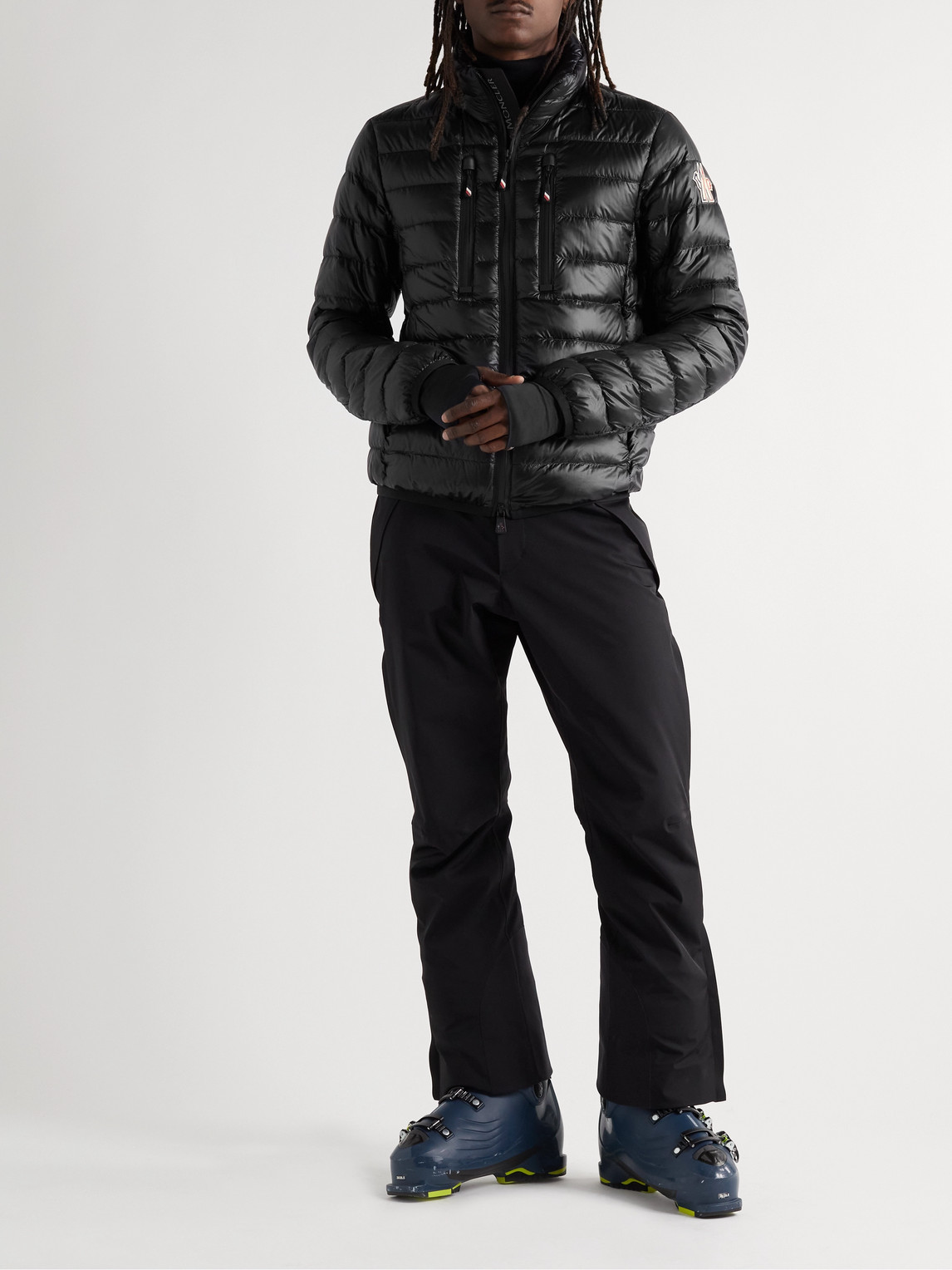 Shop Moncler Hers Slim-fit Logo-appliquéd Quilted Shell Down Jacket In Black