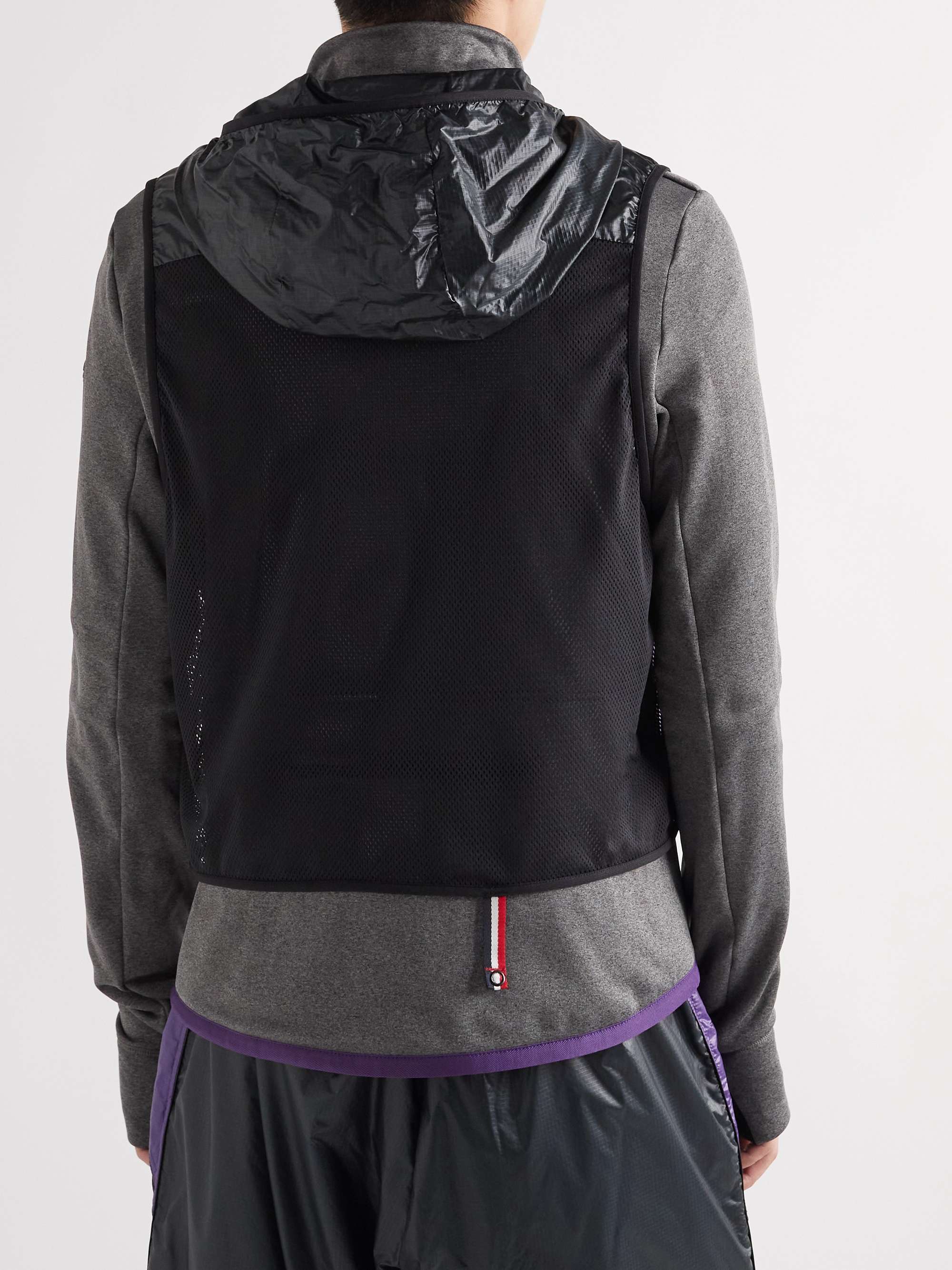 MONCLER GRENOBLE Day-Namic Convertible Layered Mesh, Ripstop and Stretch-Jersey Zip-Up Hoodie