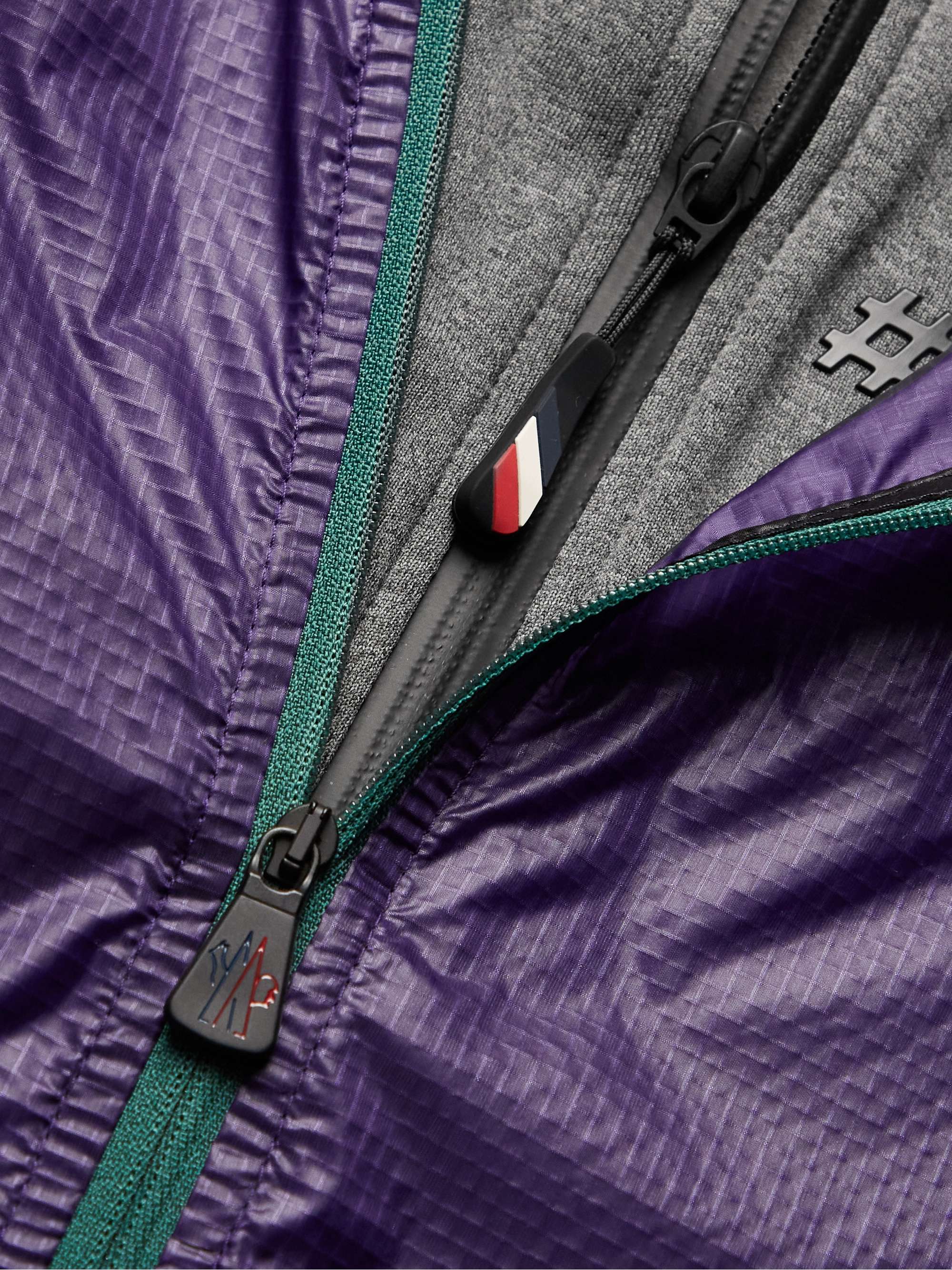 MONCLER GRENOBLE Day-Namic Convertible Layered Mesh, Ripstop and Stretch-Jersey Zip-Up Hoodie
