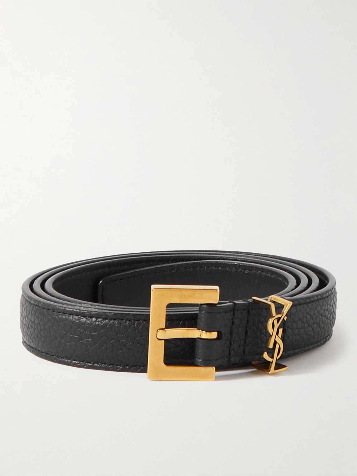 Saint Laurent 2cm Full-Grain Leather Belt - Men