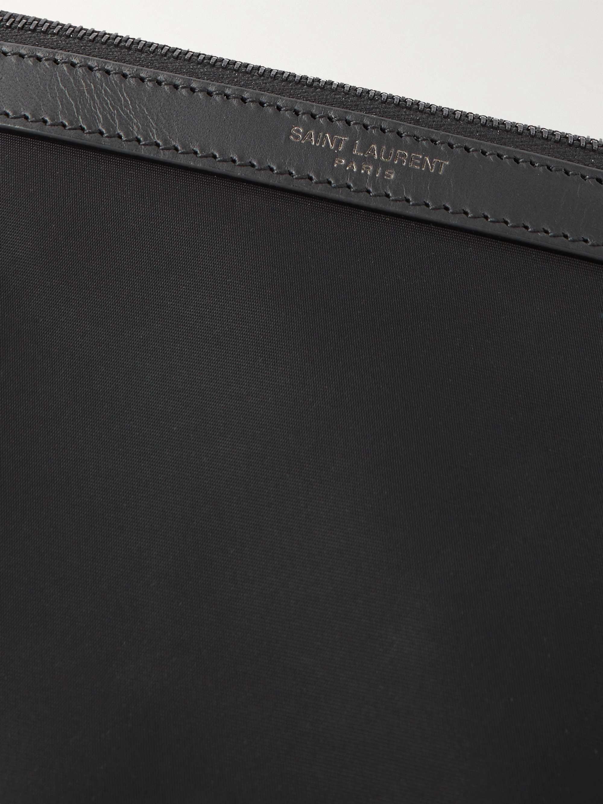 SAINT LAURENT Leather-Trimmed Nylon Belt Bag