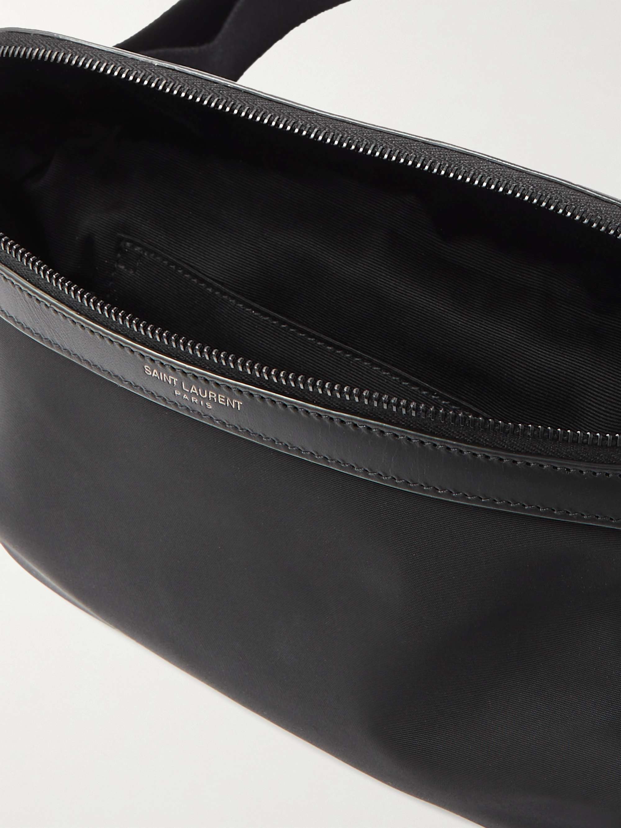 SAINT LAURENT Leather-Trimmed Nylon Belt Bag