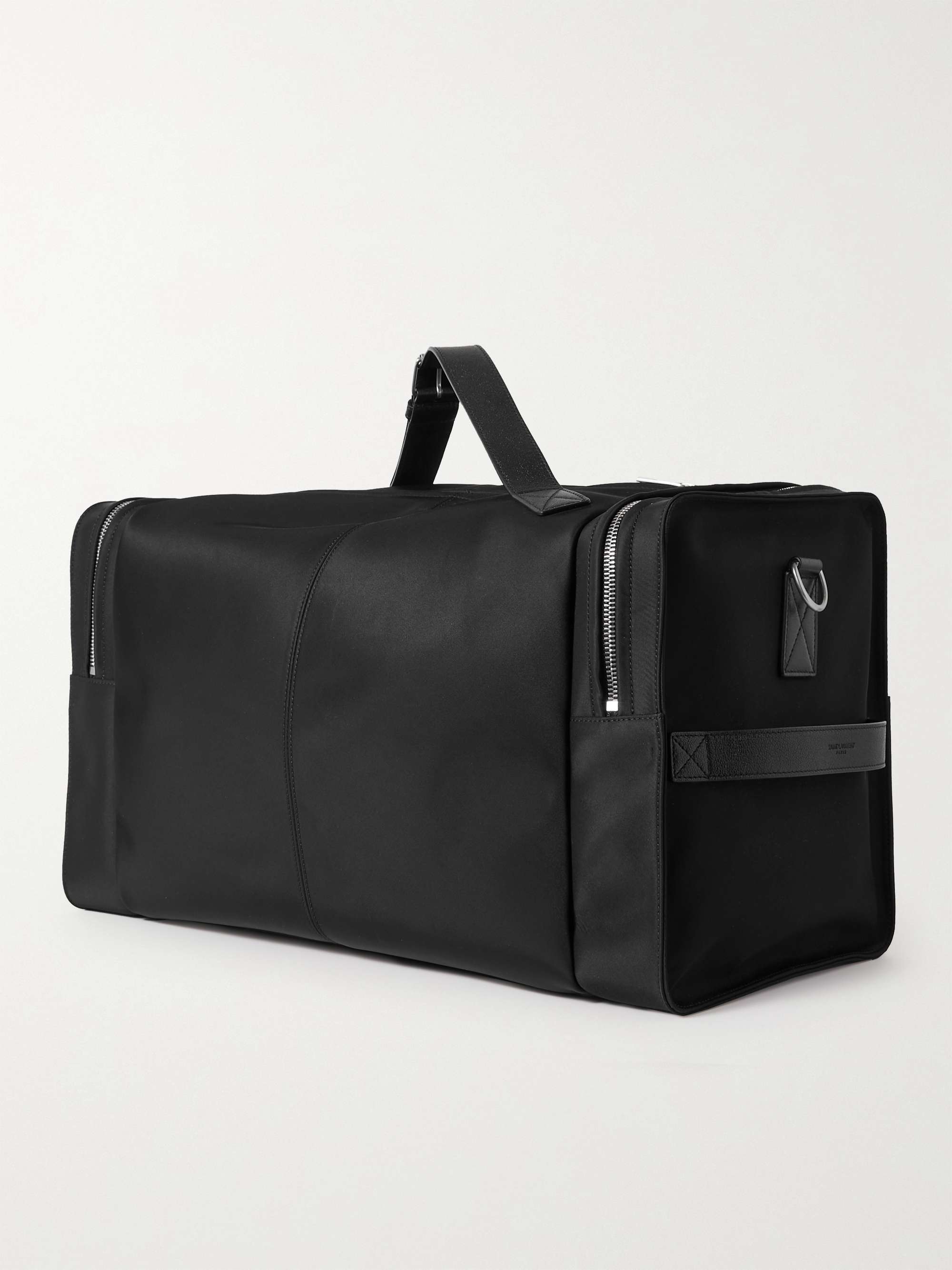 SAINT LAURENT Logo-Print Leather-Trimmed ECONYL Holdall