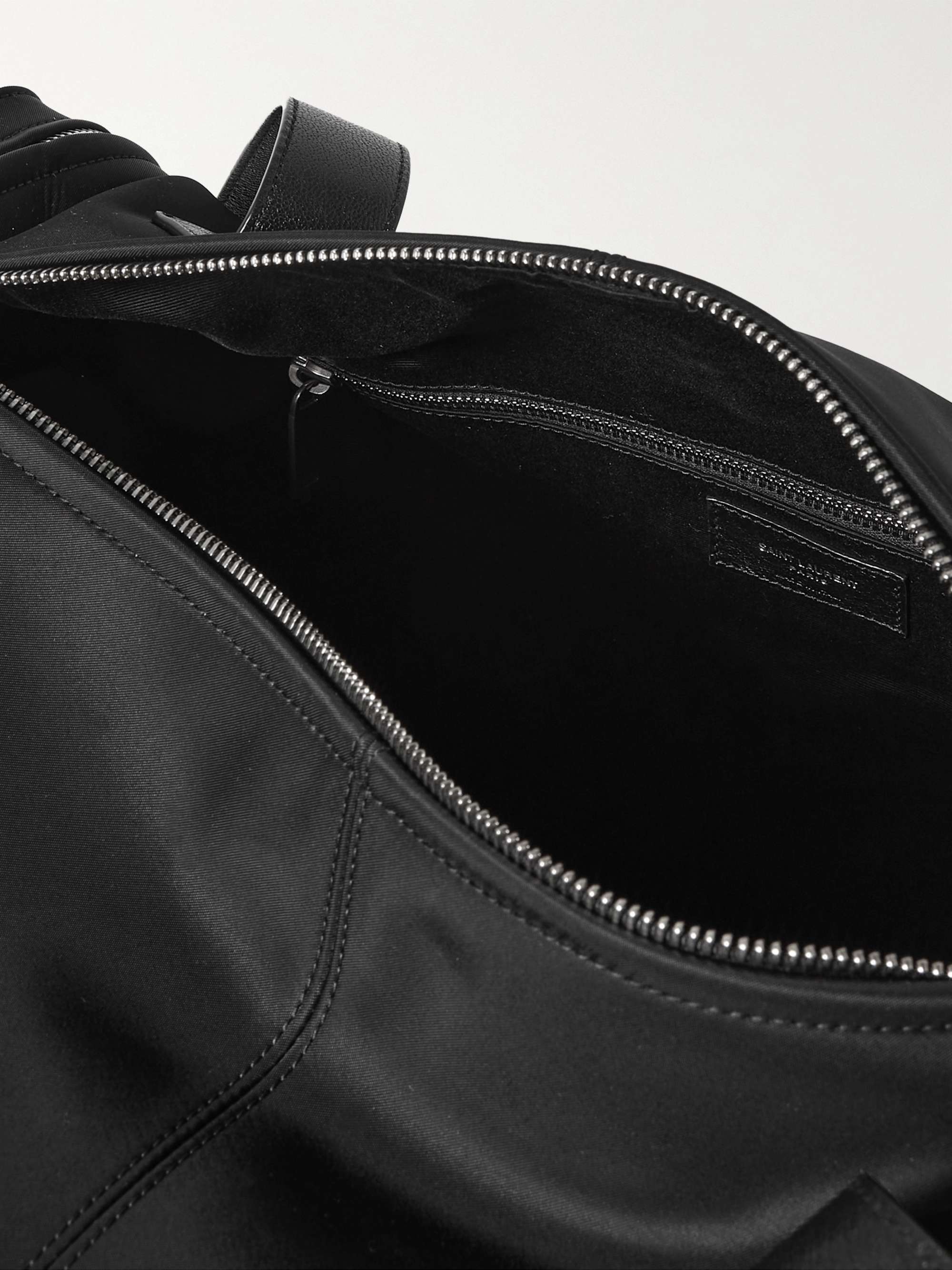 SAINT LAURENT Logo-Print Leather-Trimmed ECONYL Holdall
