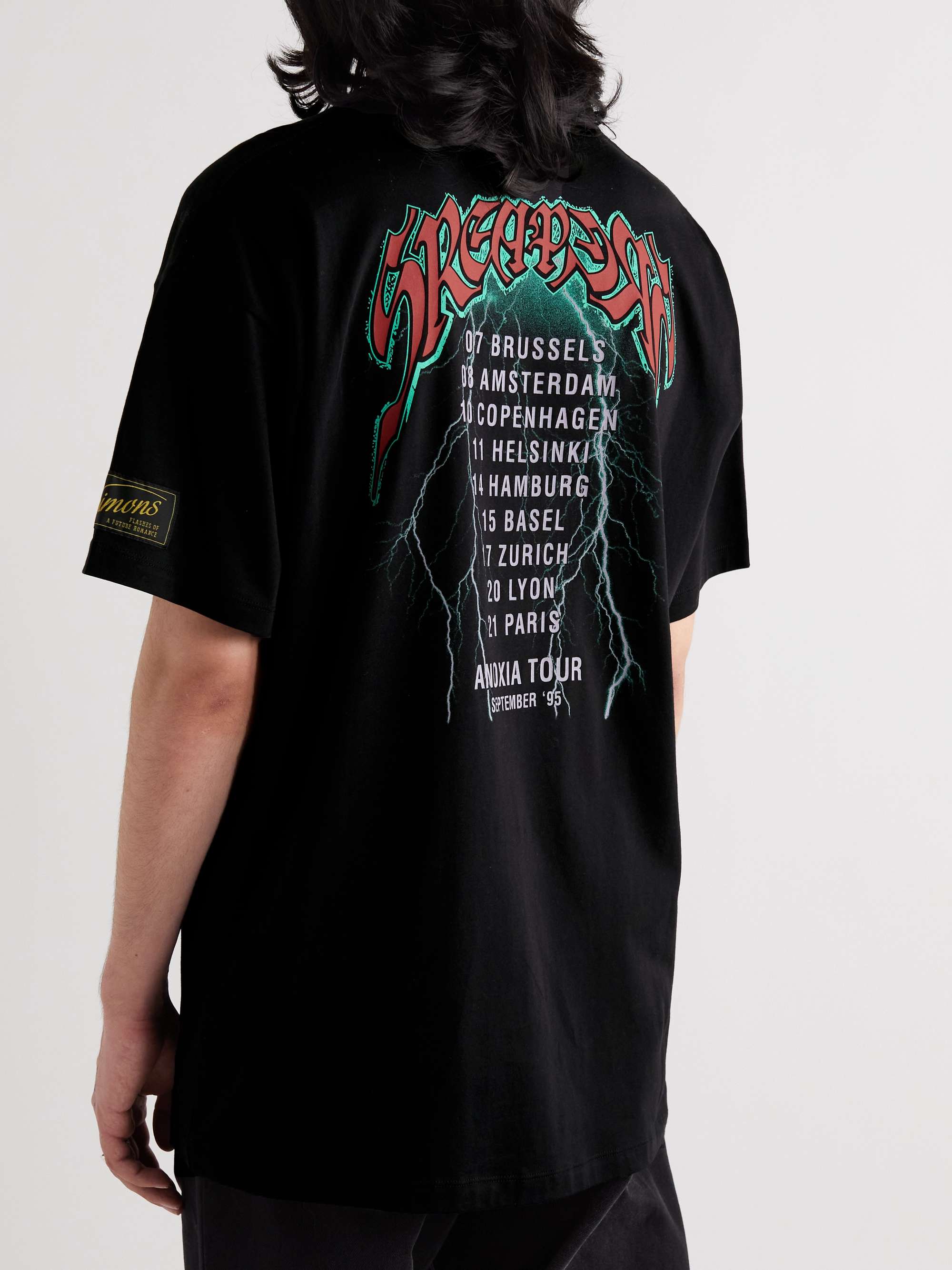 RAF SIMONS Oversized Printed Cotton-Jersey T-Shirt